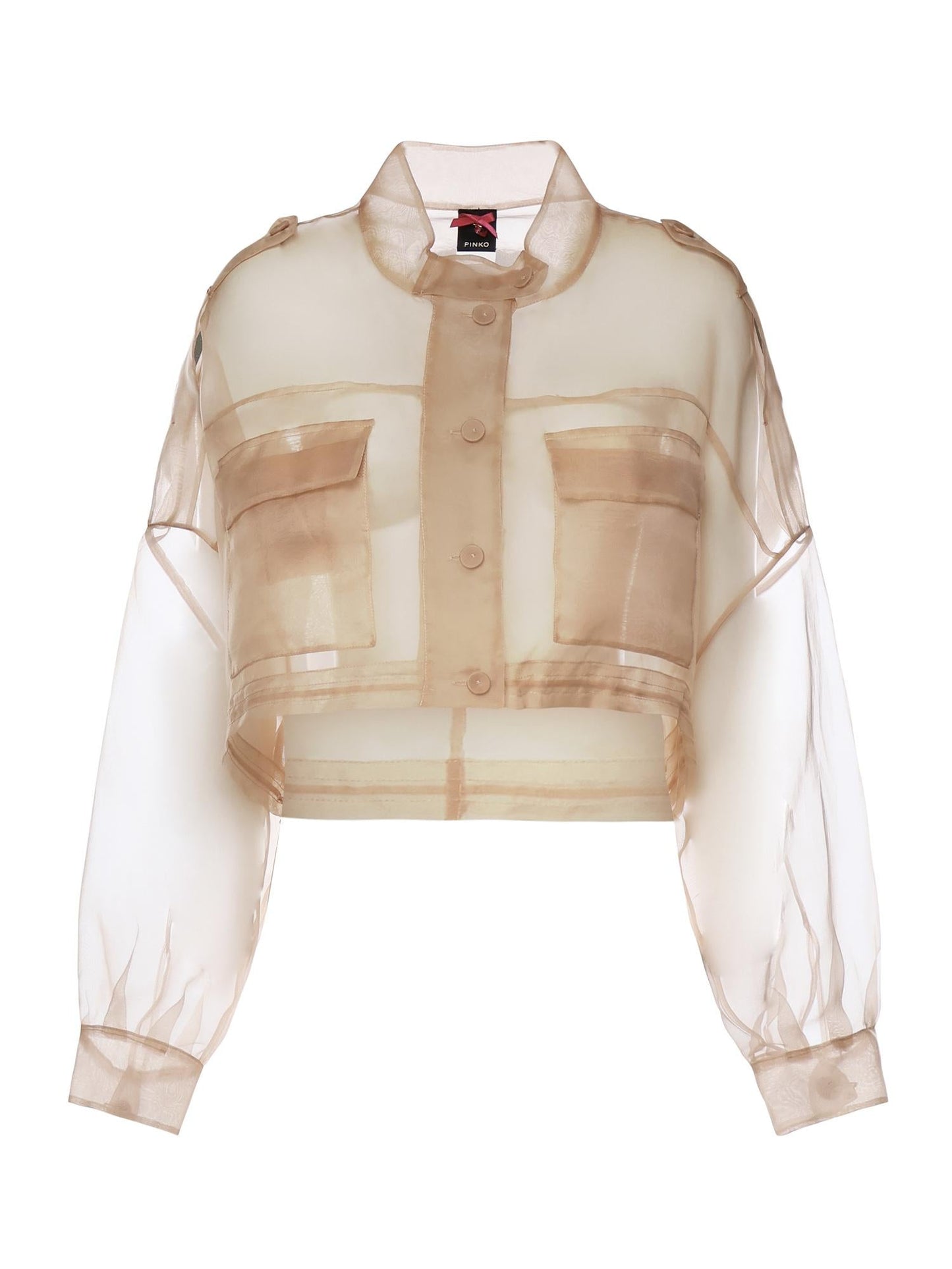 Caban cropped in organza di pura seta