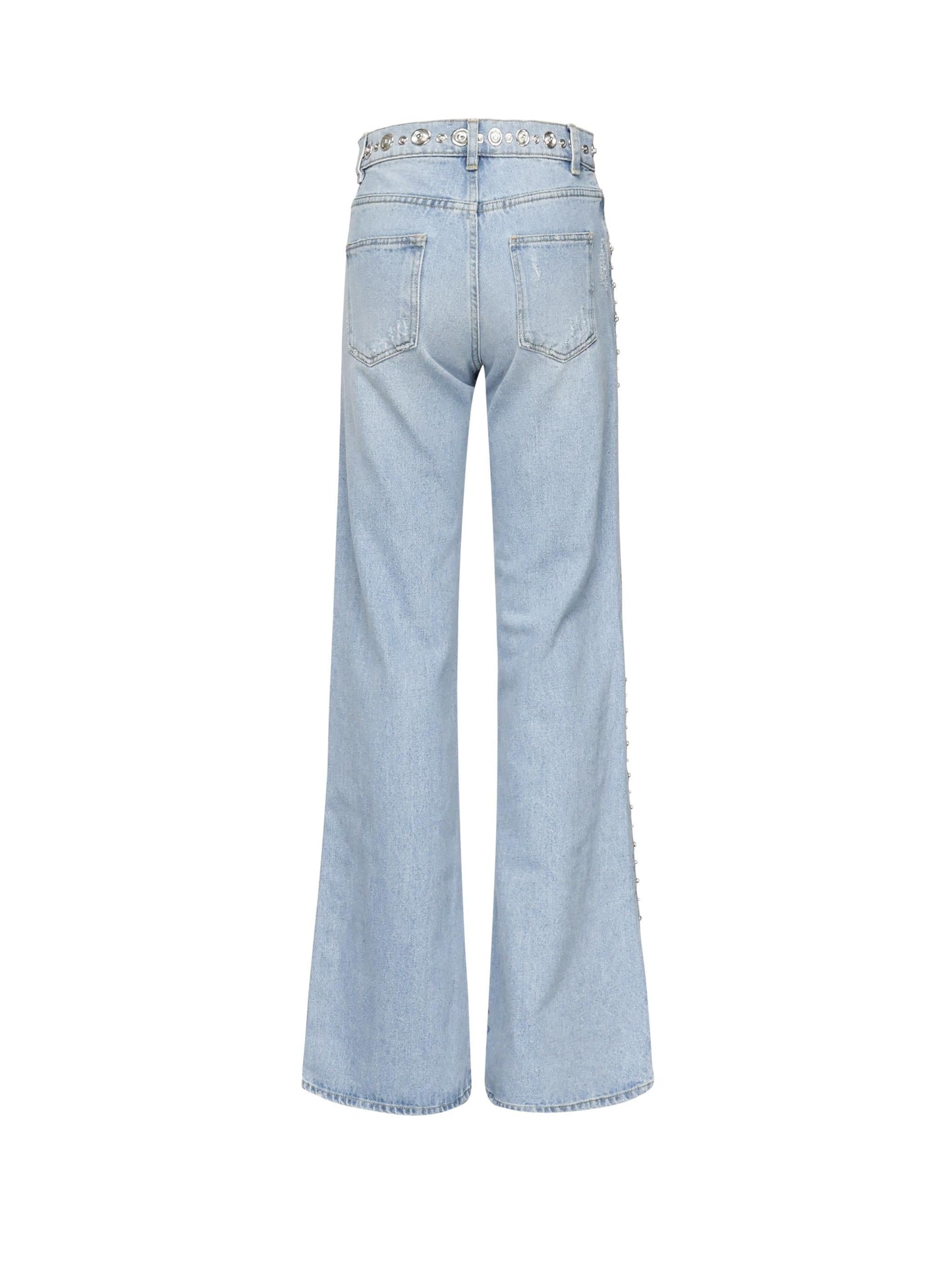 Jeans in denim di cotone con borchie
