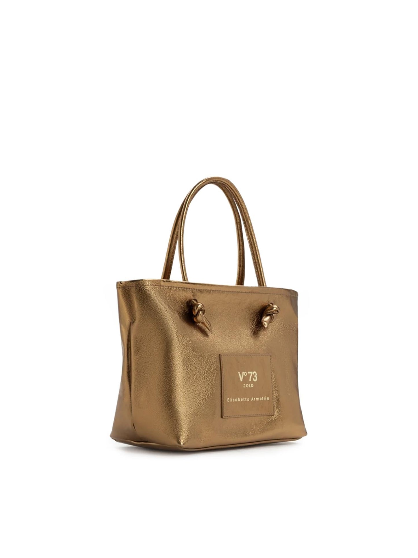 Borsa shopping in pelle con logo