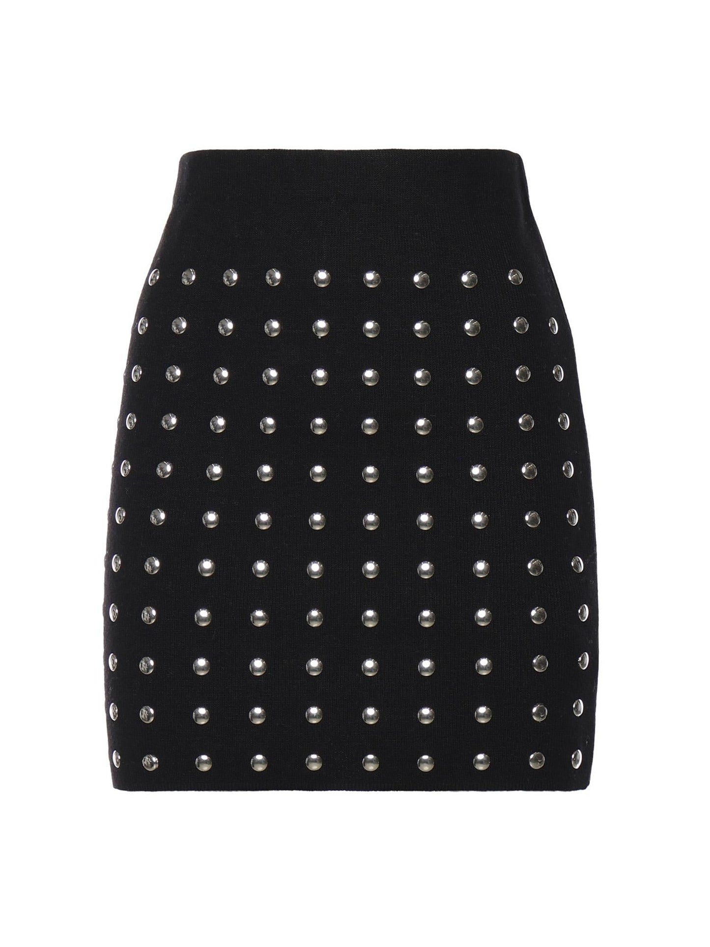 Minigonna in maglia con borchie