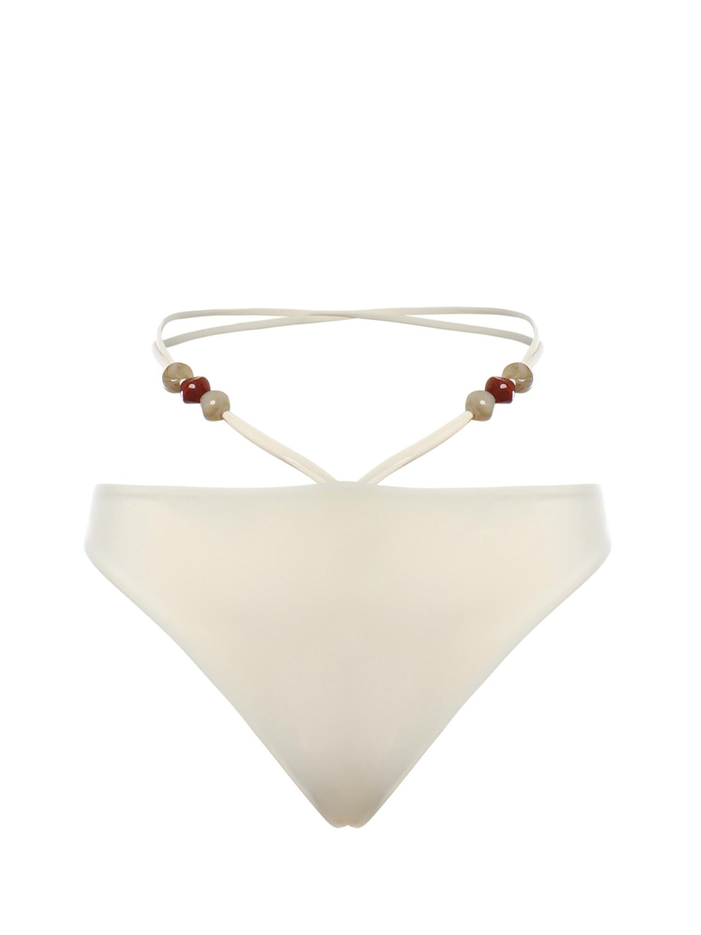 Slip bikini con cinturini e perline