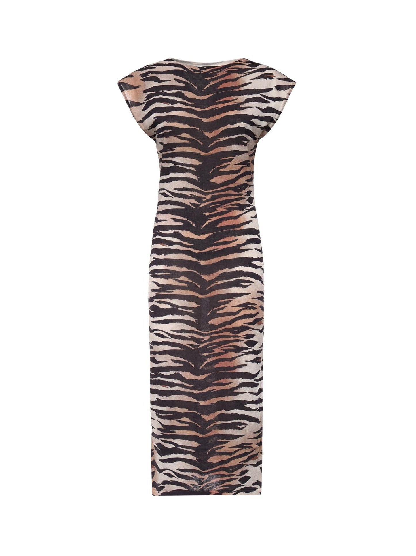 Abito midi a tubino con stampa animalier