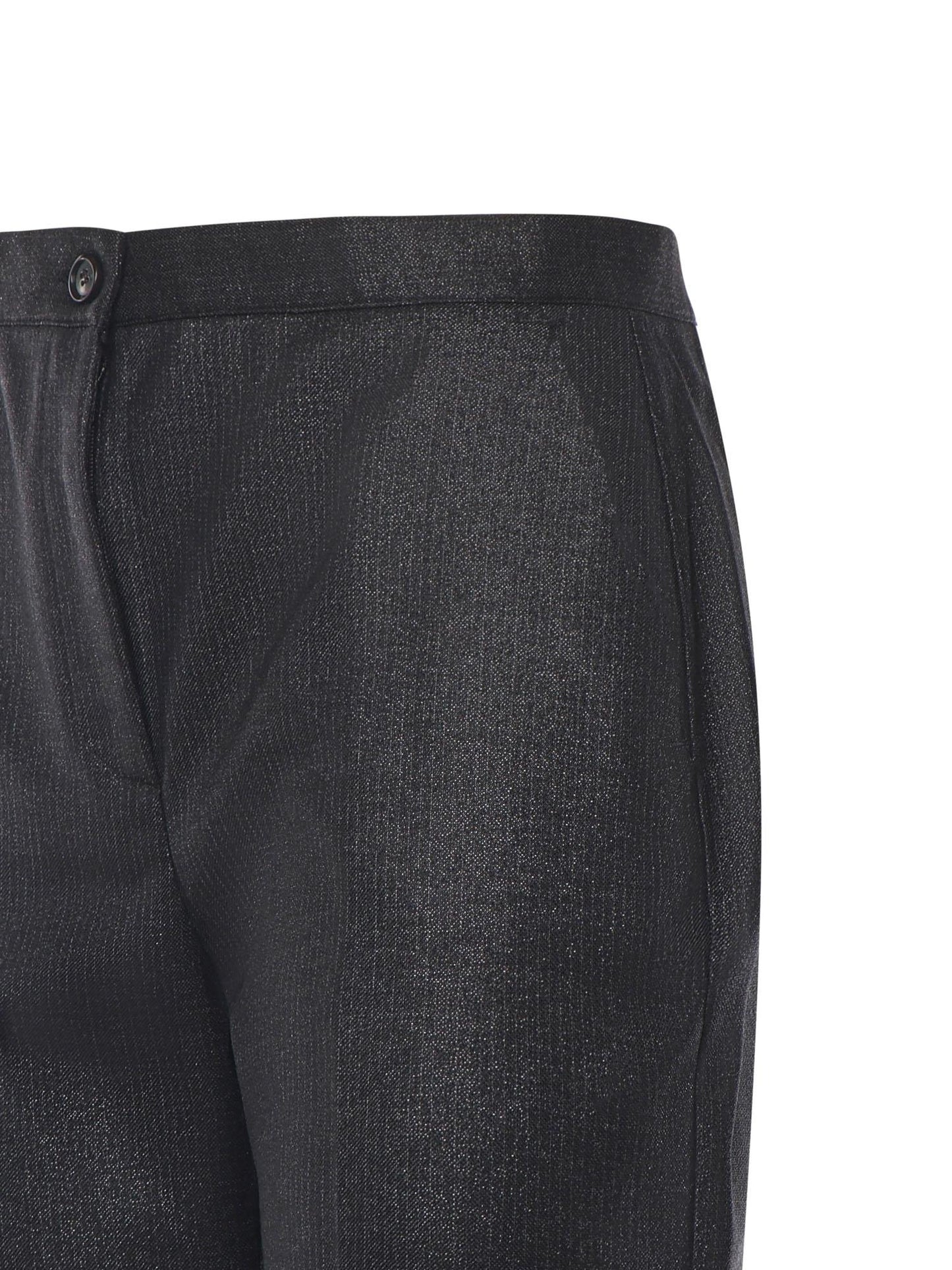 Pantaloni dritti gessati effetto brillante