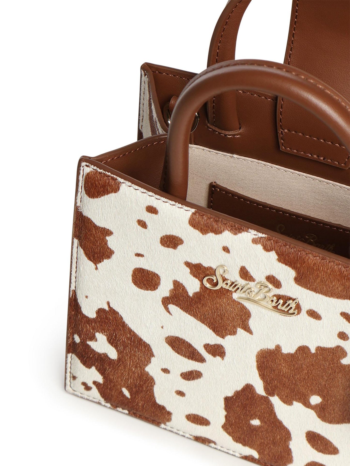 Borsa Shop Mini in cavallino con stampa muccata