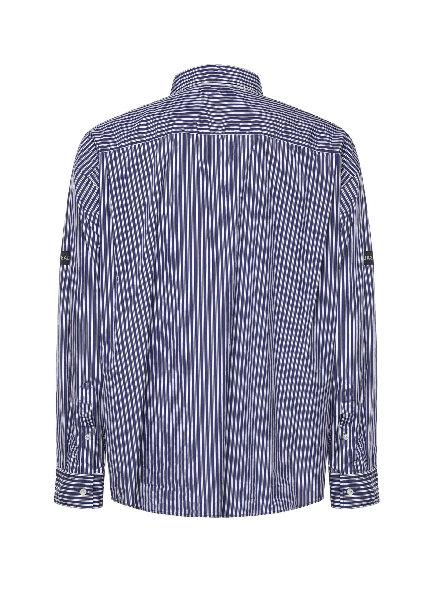 Camicia a righe in popeline di cotone con logo