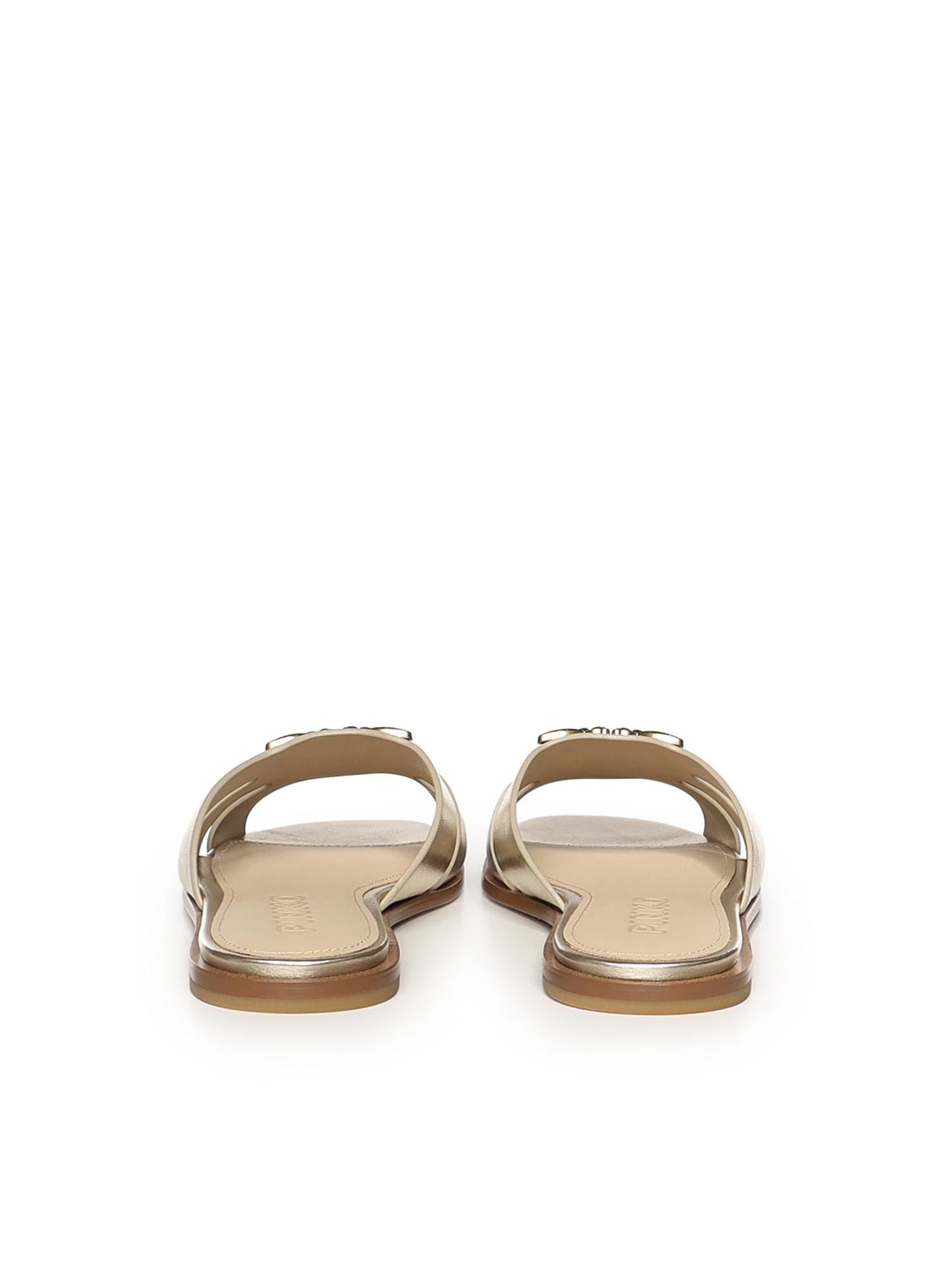 Slipper in pelle con logo