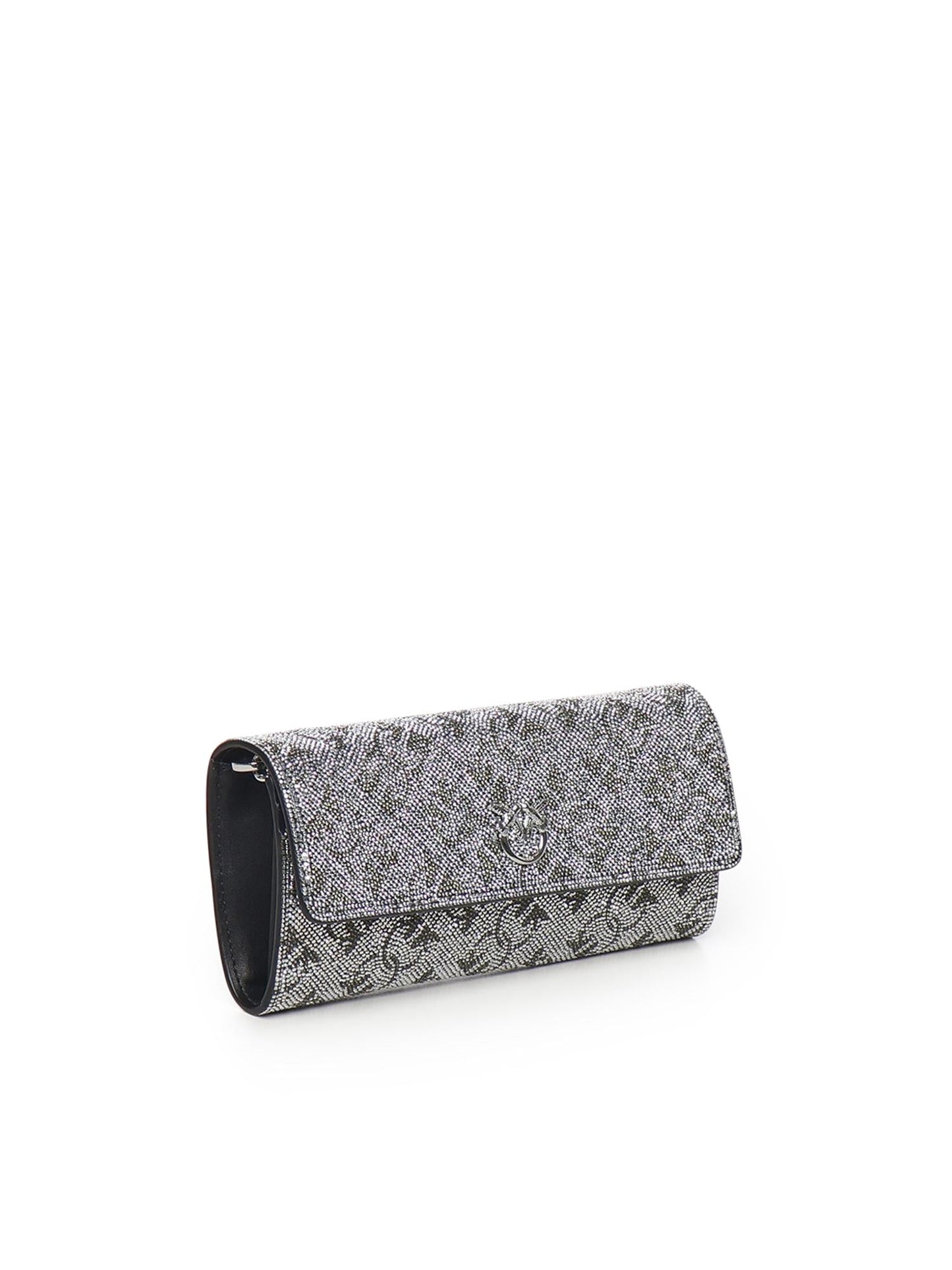 Portafoglio in pelle full strass con tracolla