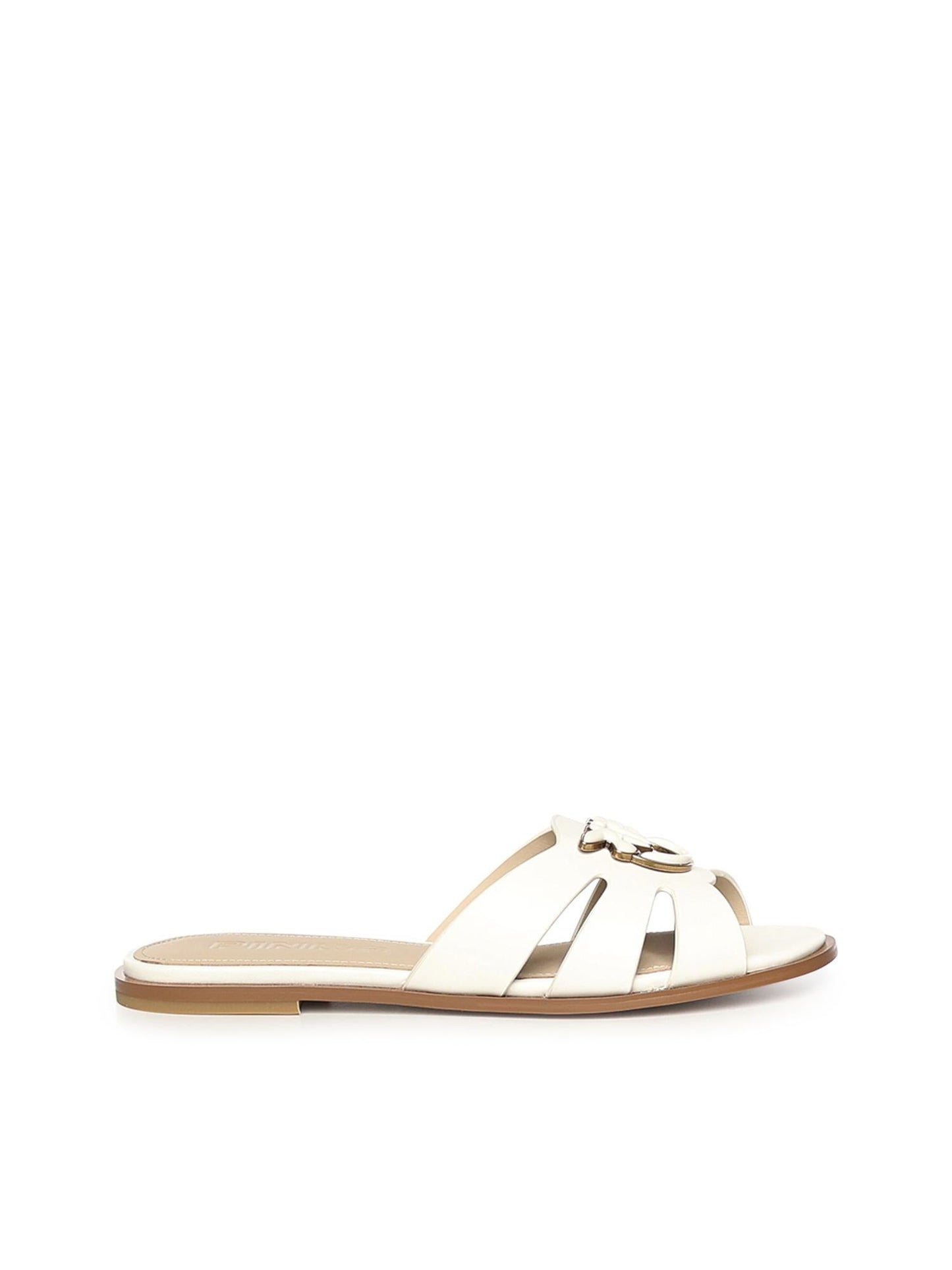 Slipper in pelle con logo