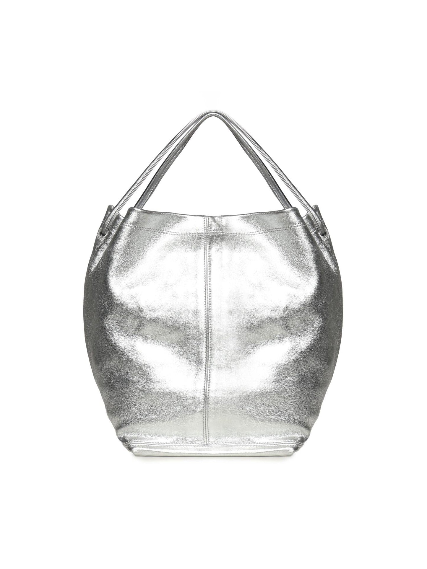 Borsa a spalla in pelle effetto metallizzato