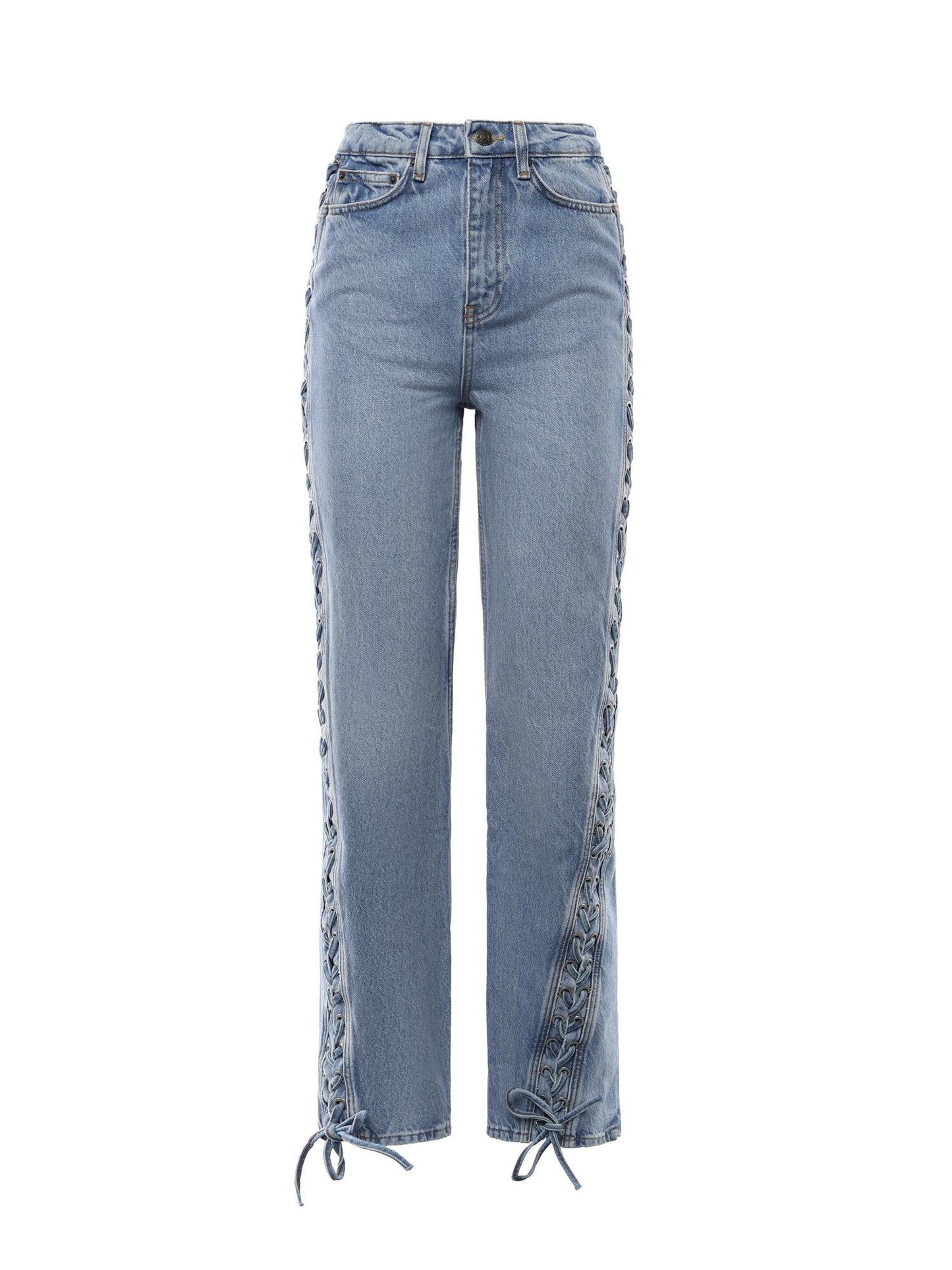 Jeans twisted lacing in denim