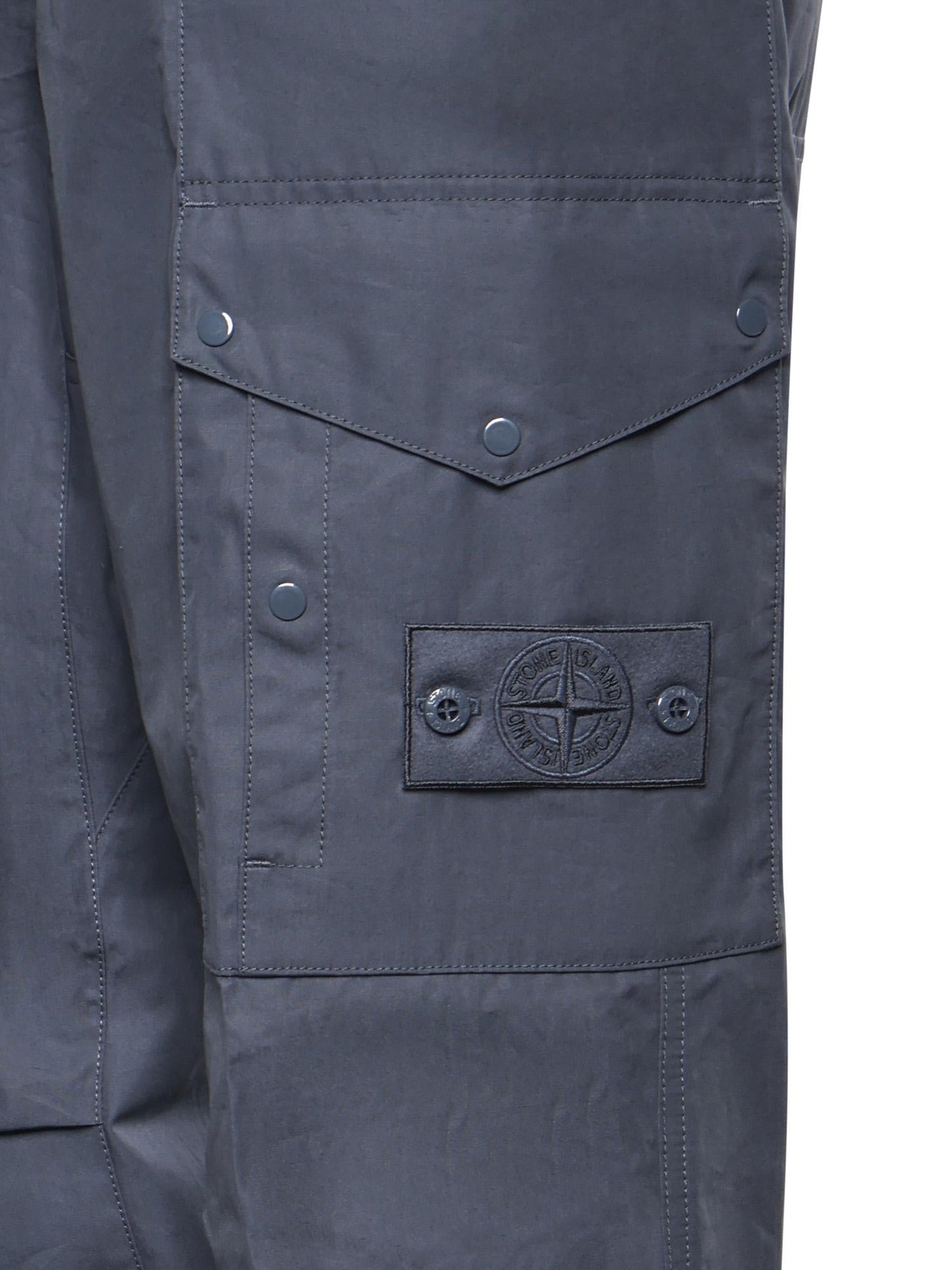 Pantalone cargo in tela di cotone con logo