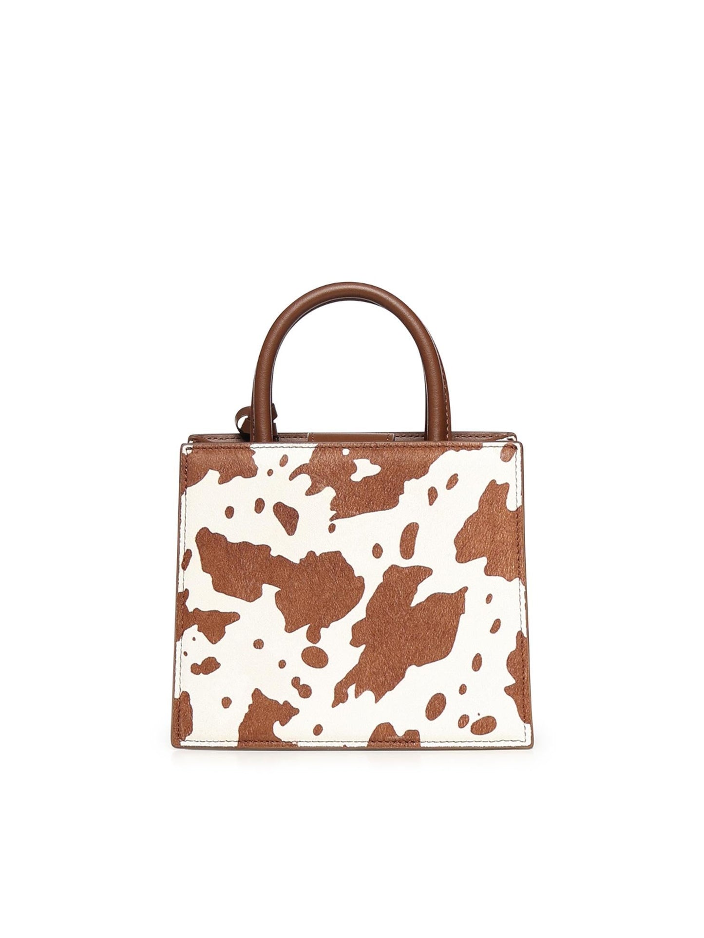 Borsa Shop Mini in cavallino con stampa muccata