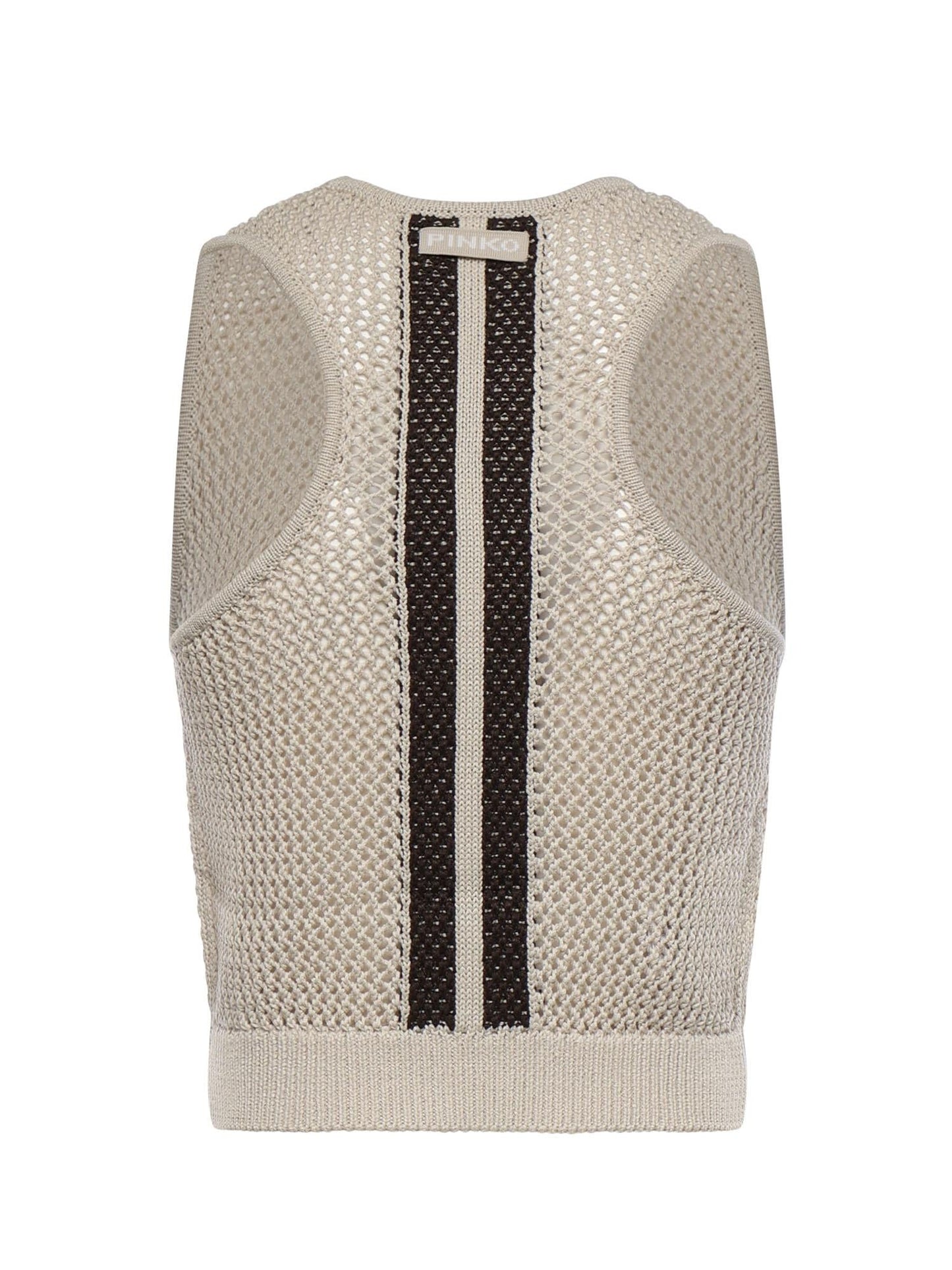 Crop top con bande sul retro