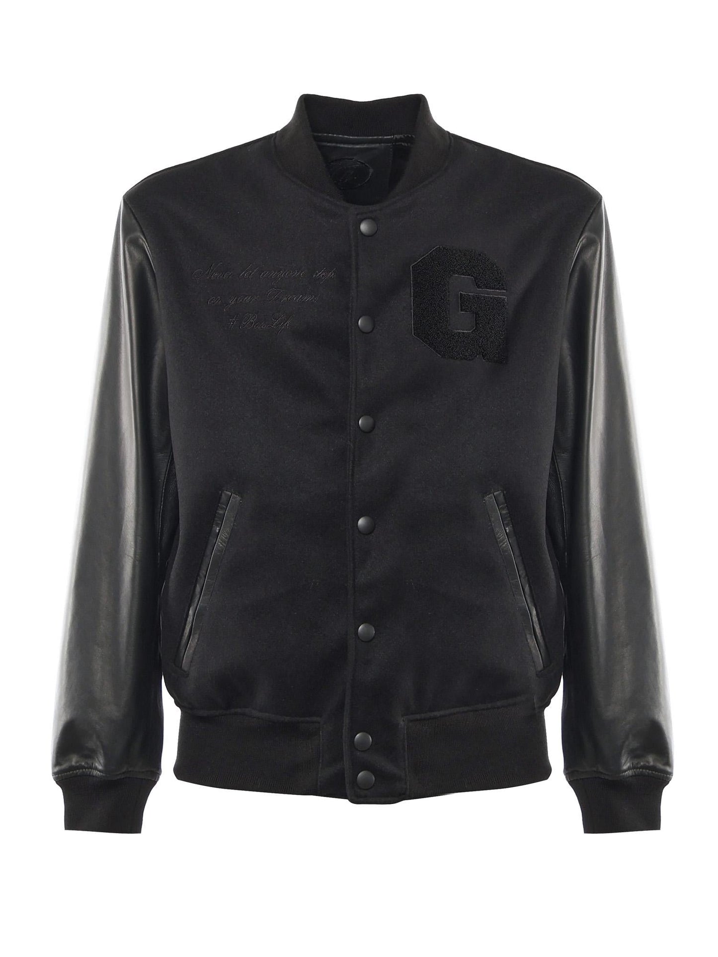 Bomber Varsity in nappa e tessuto