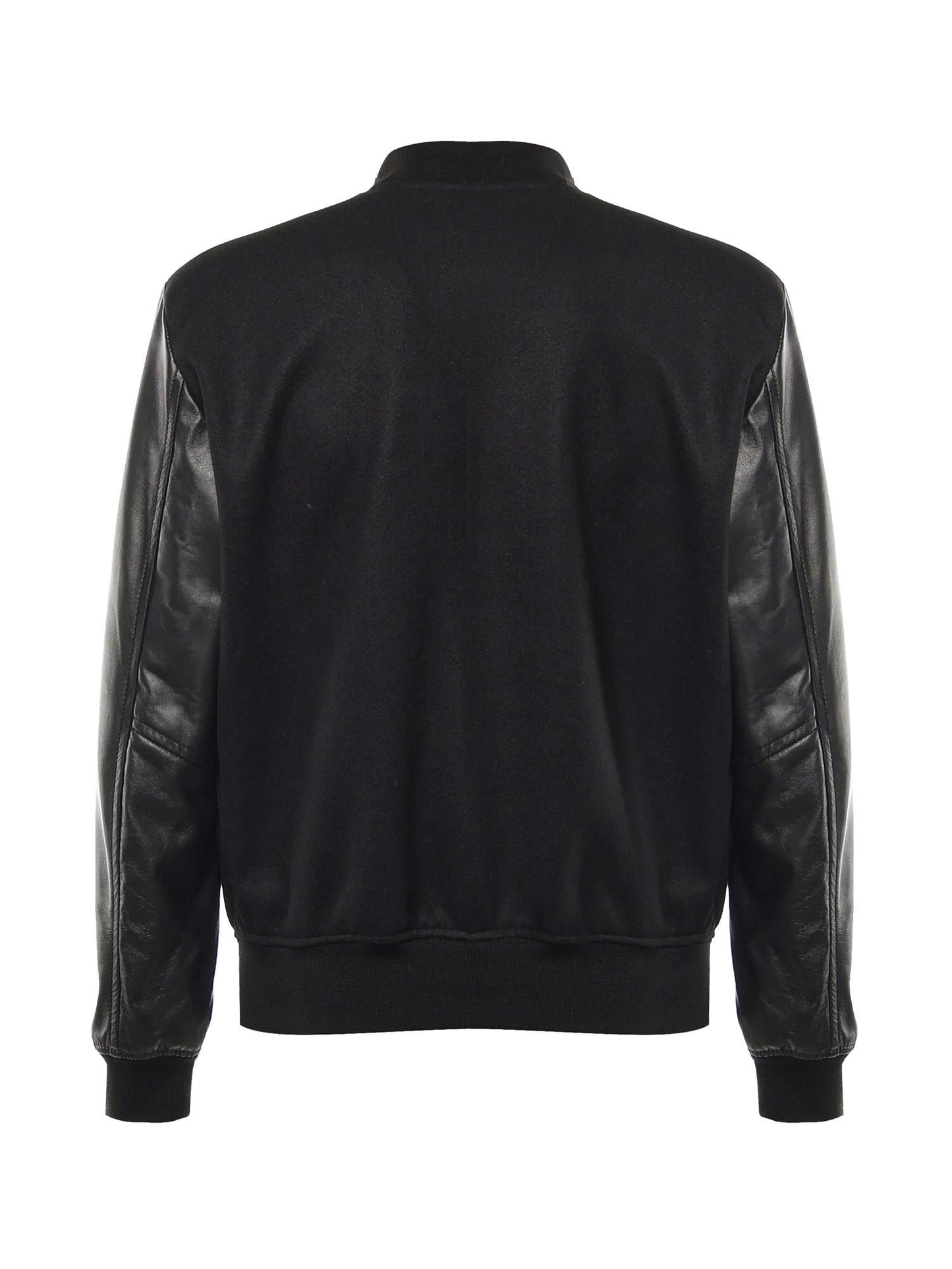 Bomber Varsity in nappa e tessuto