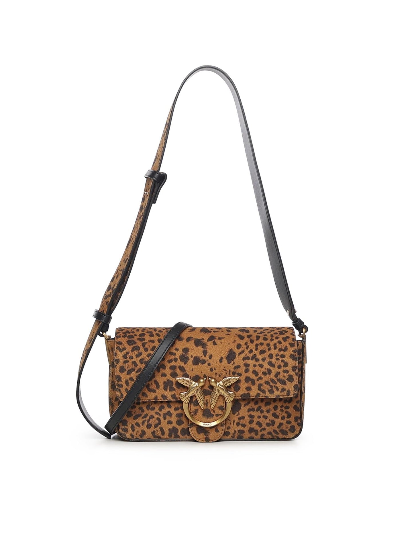Borsa a spalla "Love One Slouchy" in suede leopardato