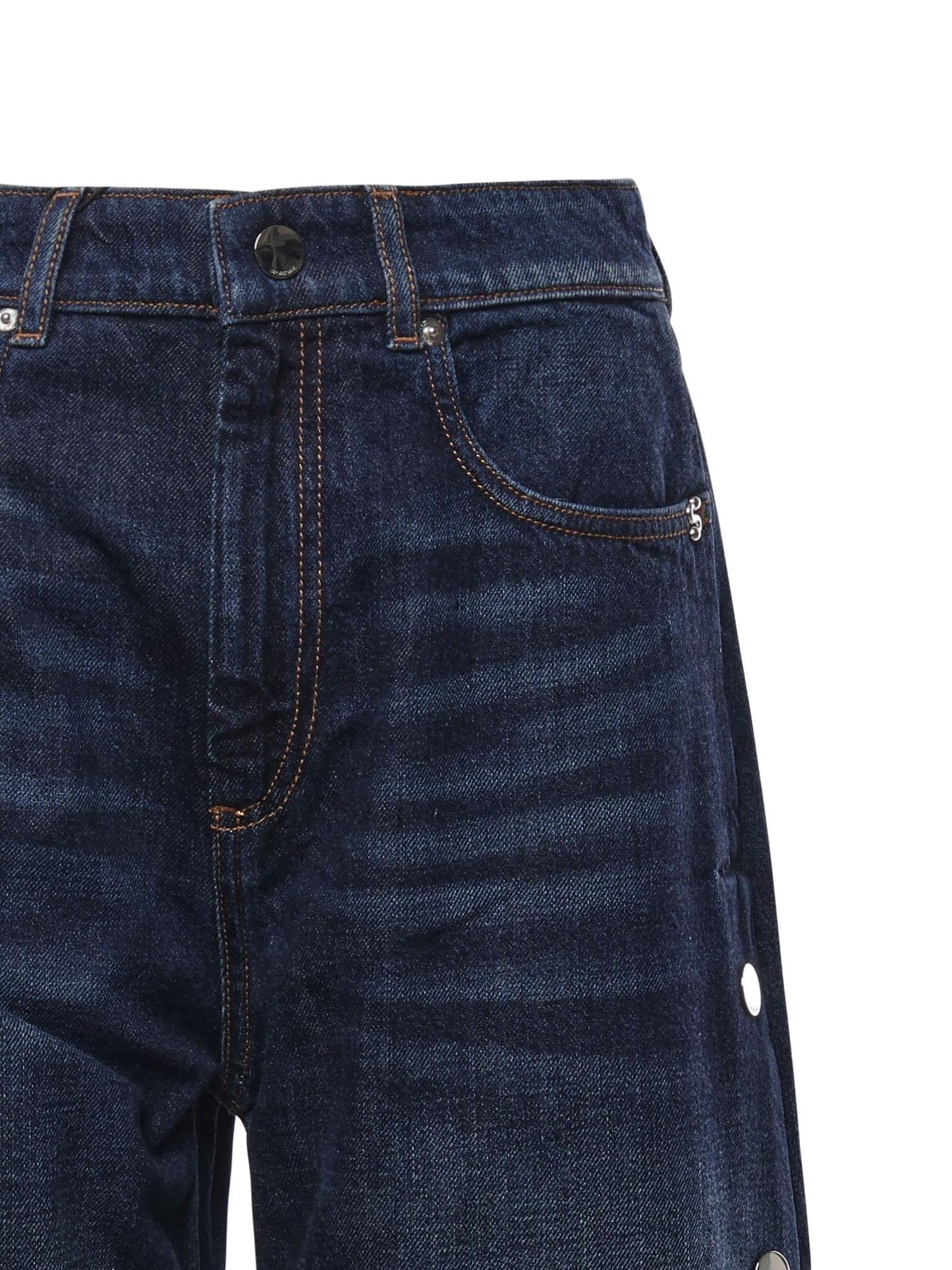 Jeans wide leg con bottoni
