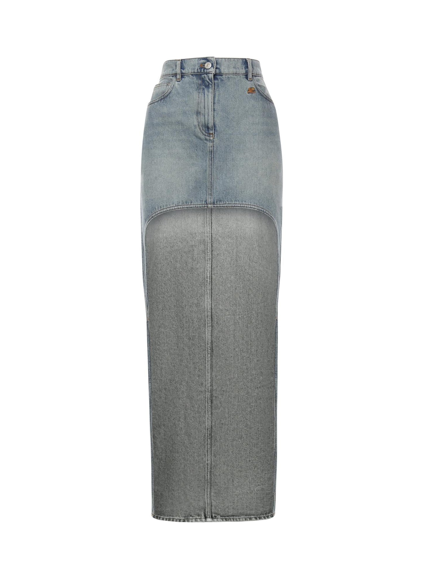 Gonna asimmetrica in denim
