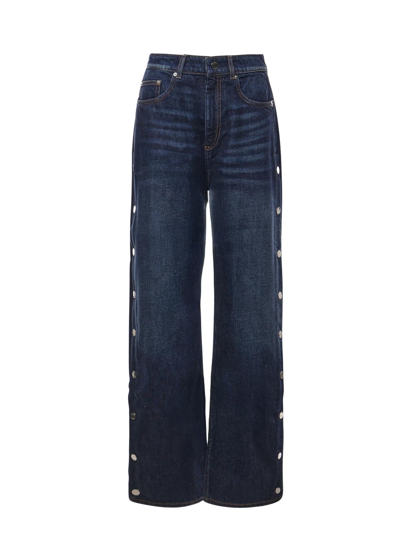 Jeans wide leg con bottoni