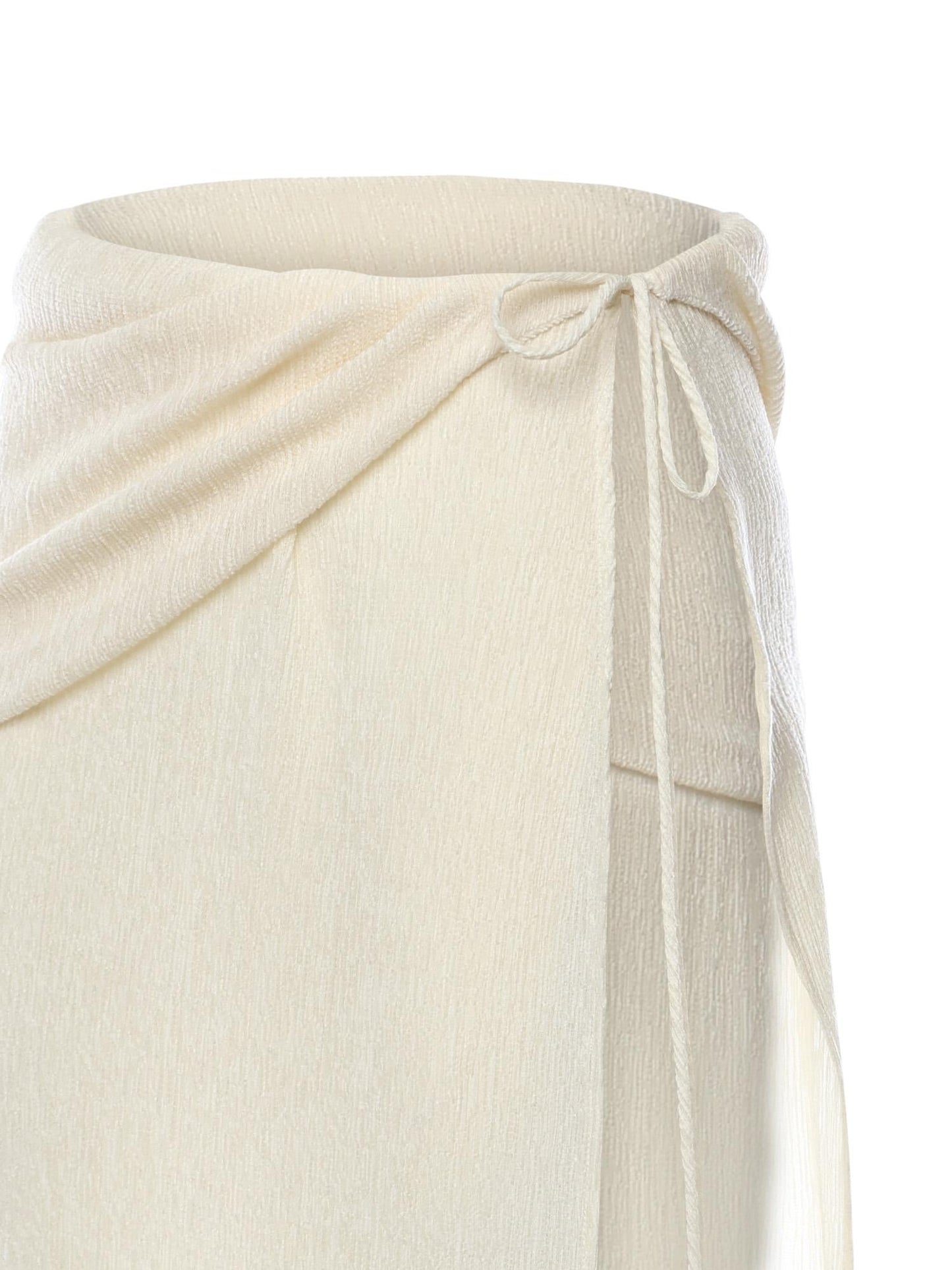 Gonna lunga drappeggiata con perline