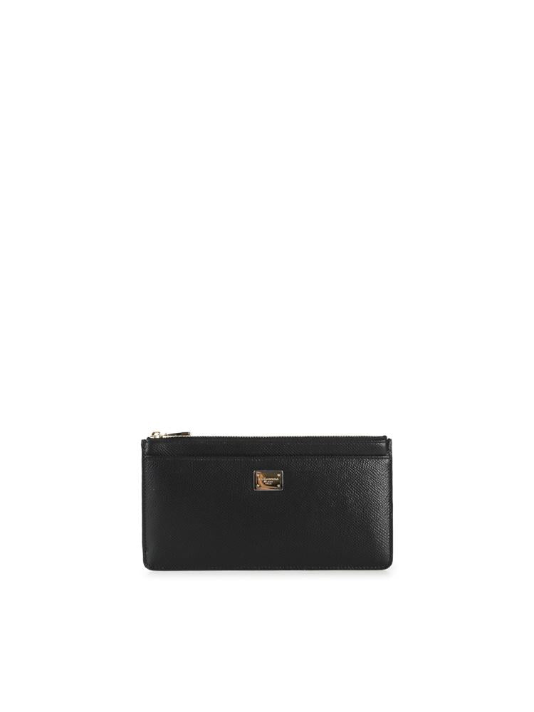 Portacarte in pelle con logo plaque