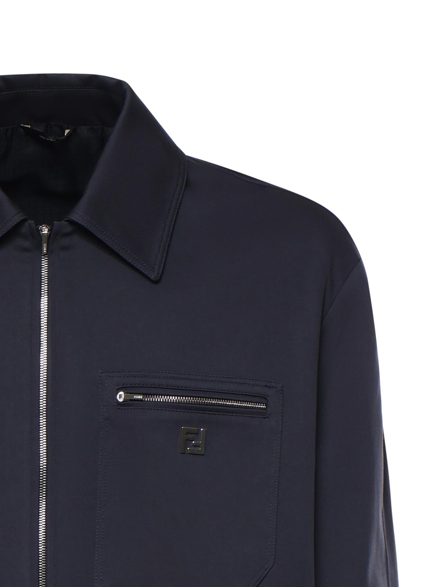 Blouson in gabardine con logo