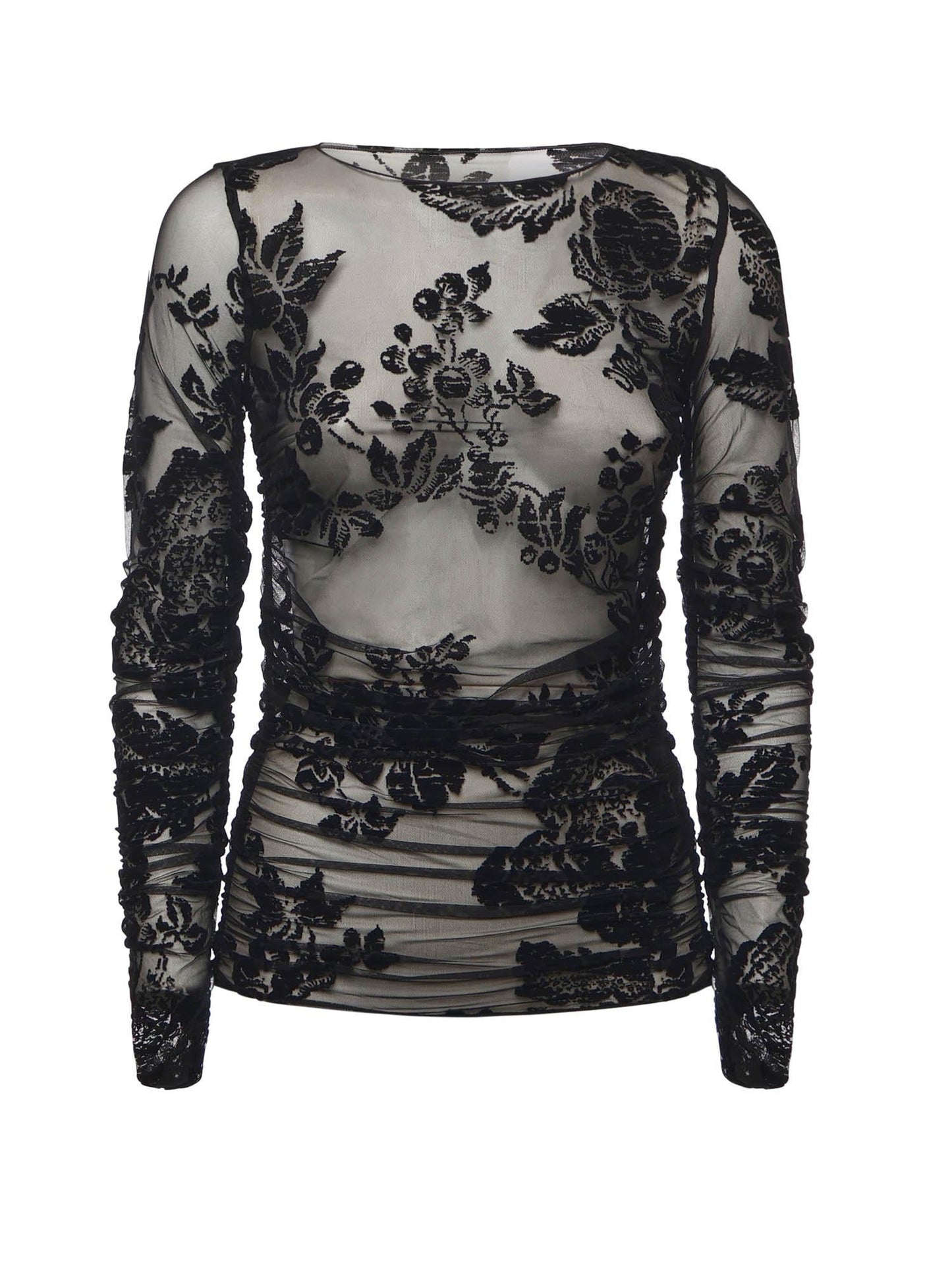 Maglia trasparente stampa flock