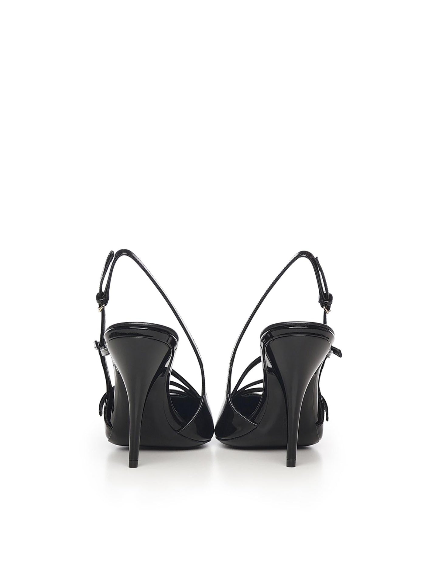 Slingback in vernice con fibbie