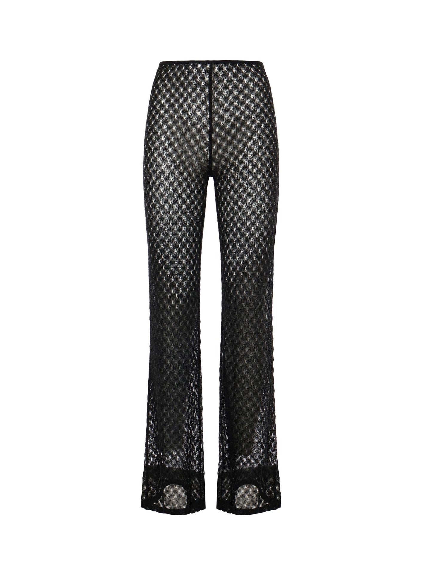 Pantaloni flare in viscosa lamé lavorazione raschel