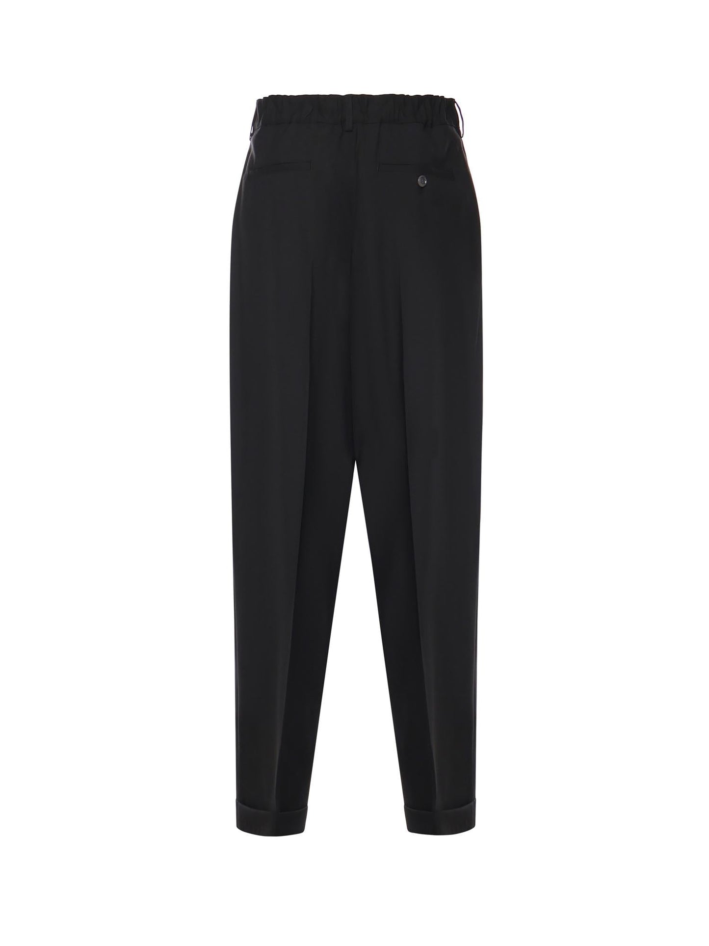 Pantaloni plissettati in fresco lana