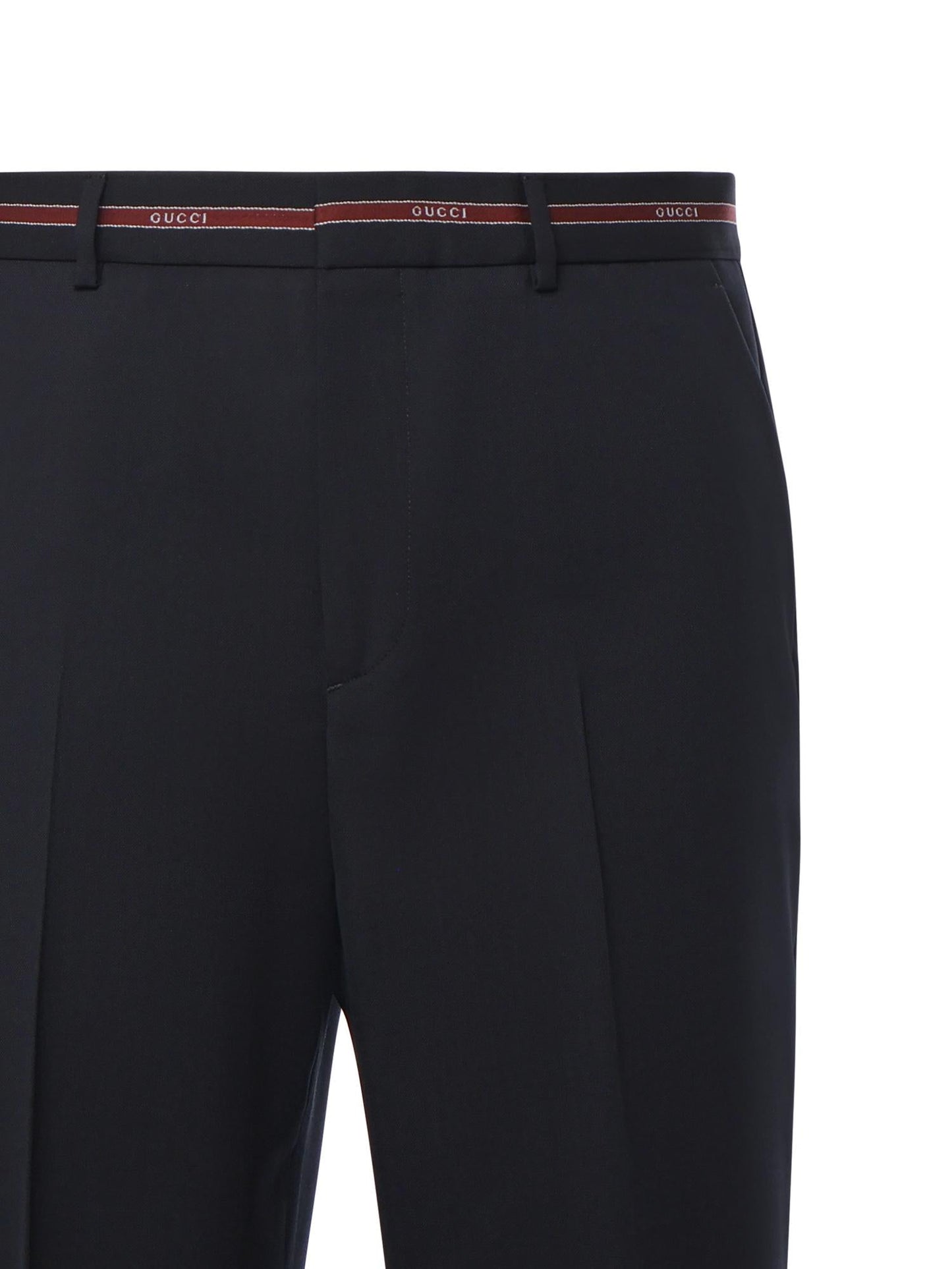 Pantalone in lana con dettaglio cimosa