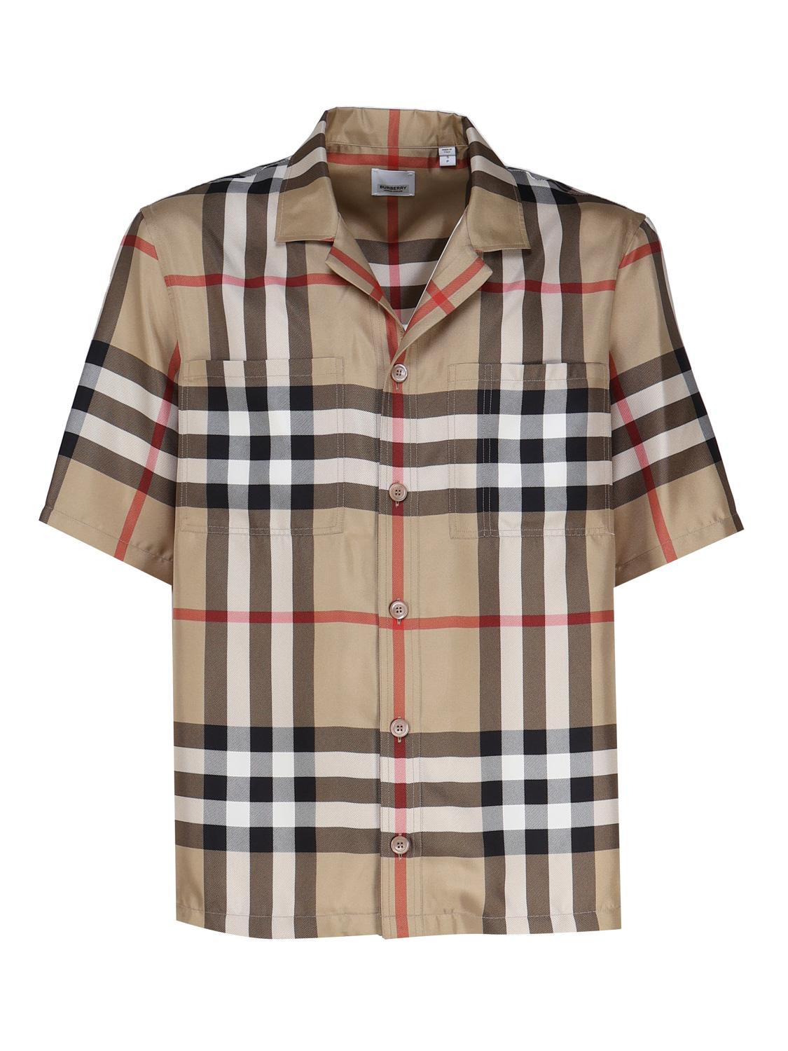 Camicia bowling in twill di seta