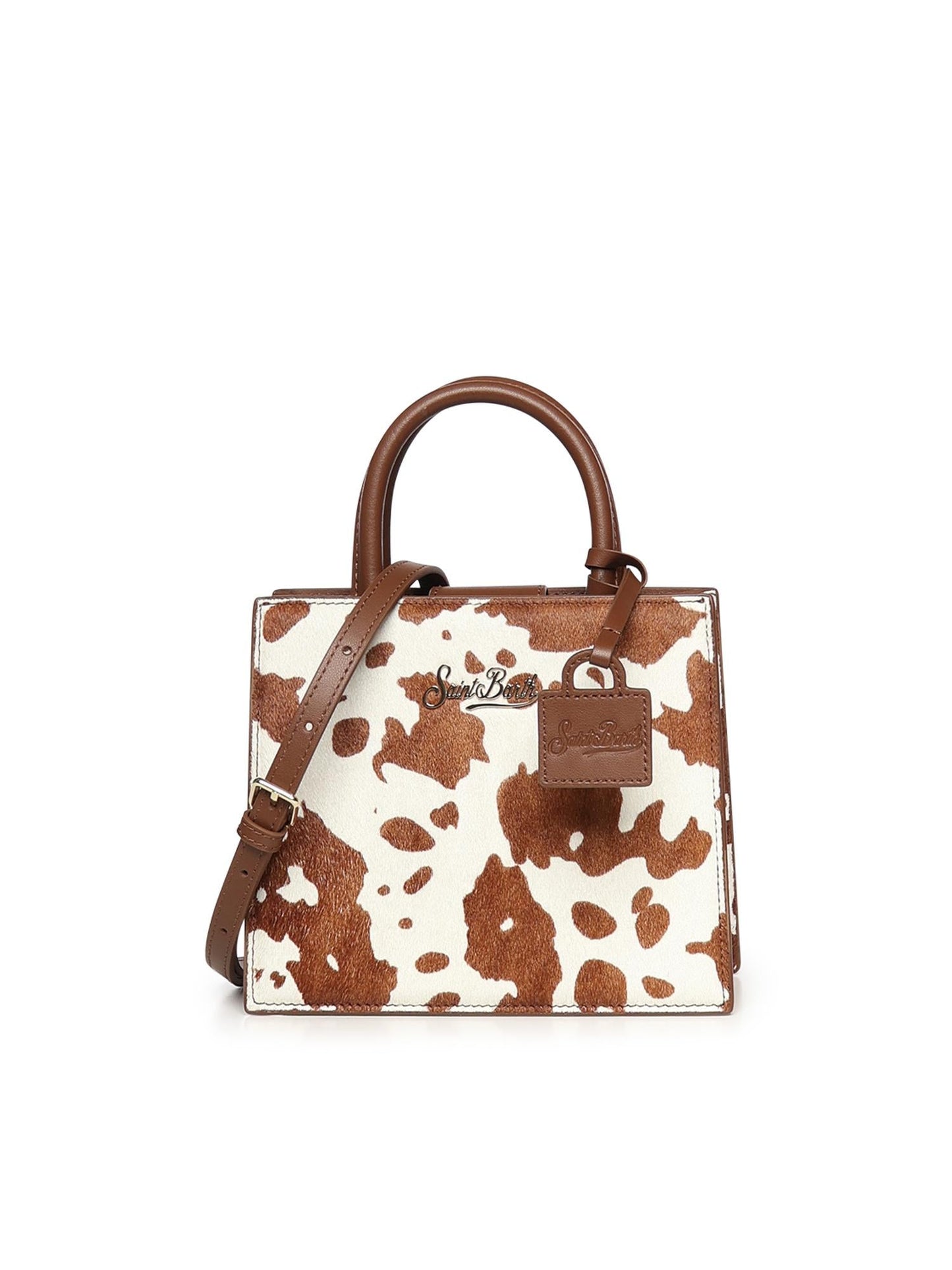 Borsa Shop Mini in cavallino con stampa muccata
