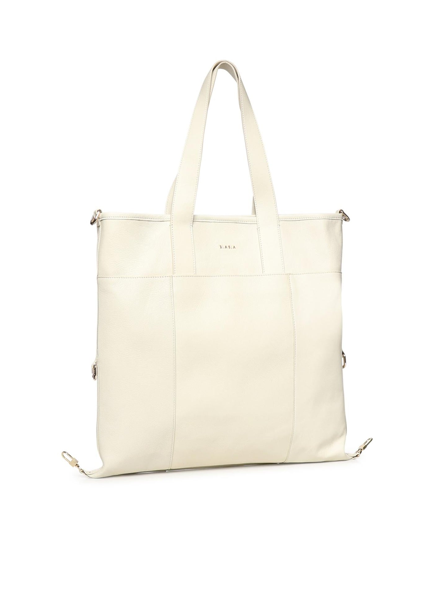 Borsa shopping in pelle con logo
