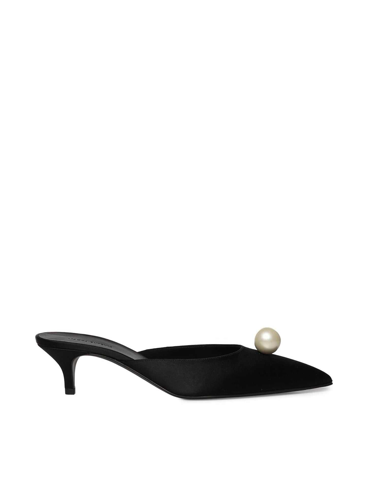 Mules in satin con perle