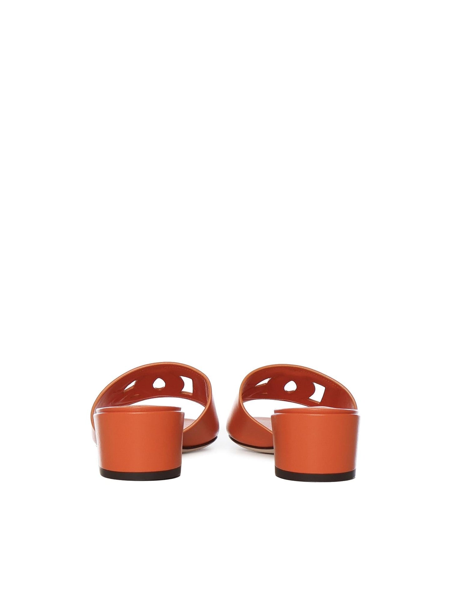 Slide in pelle di vitello con logo