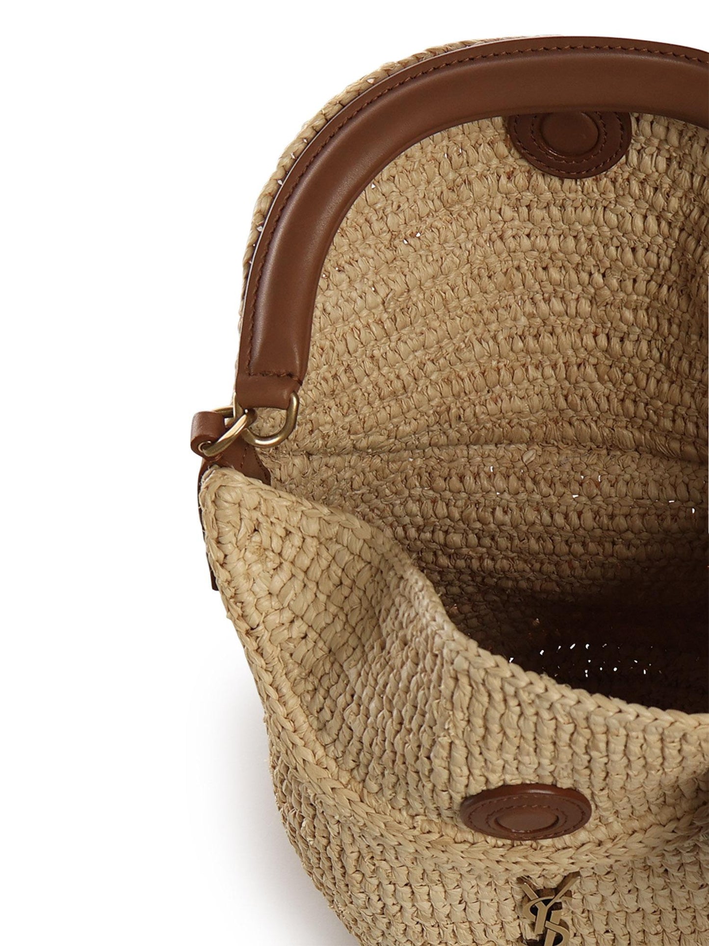 Secchiello Gaby in rafia con pelle