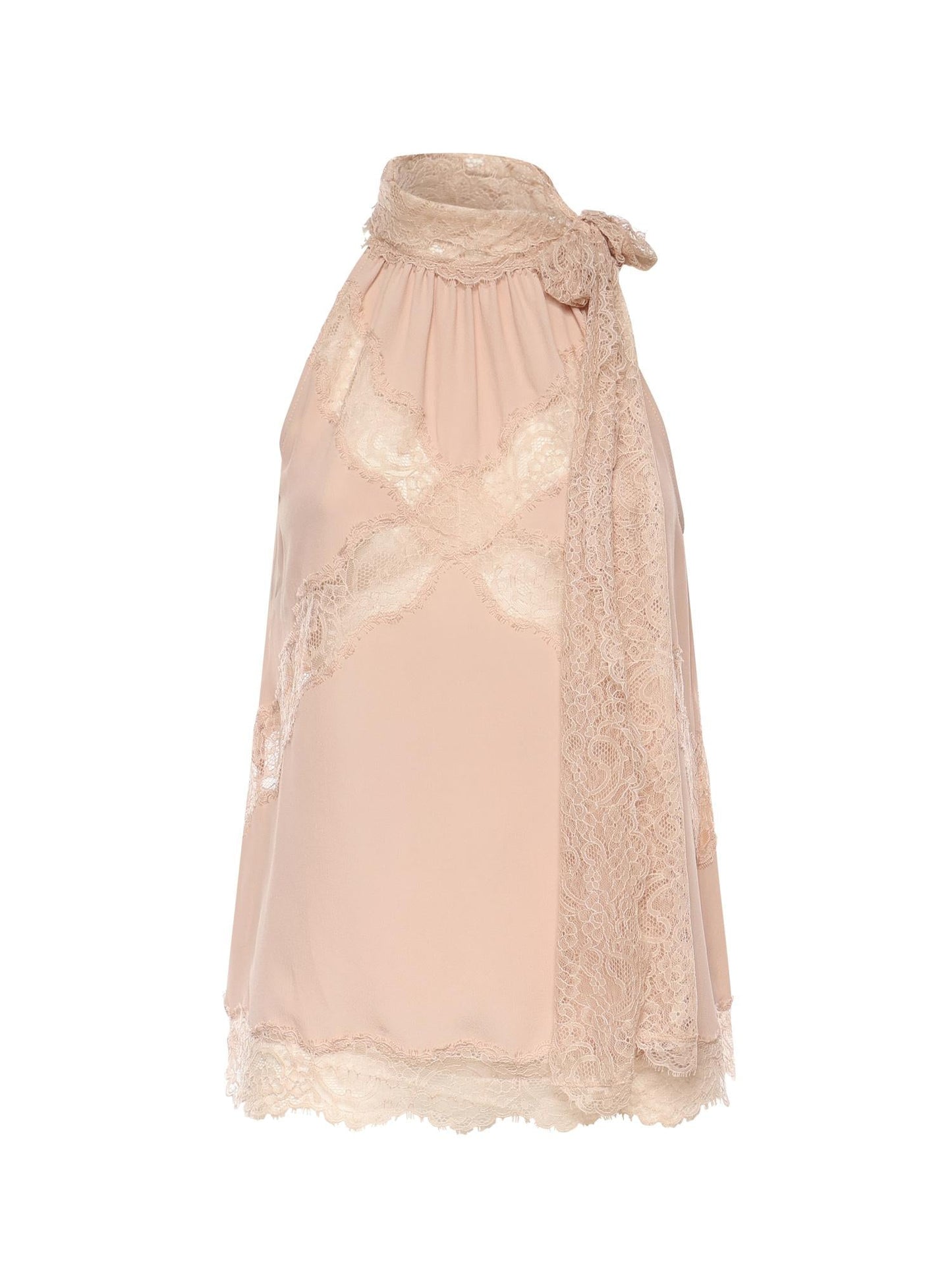 Top con scollo all'americana e pizzo