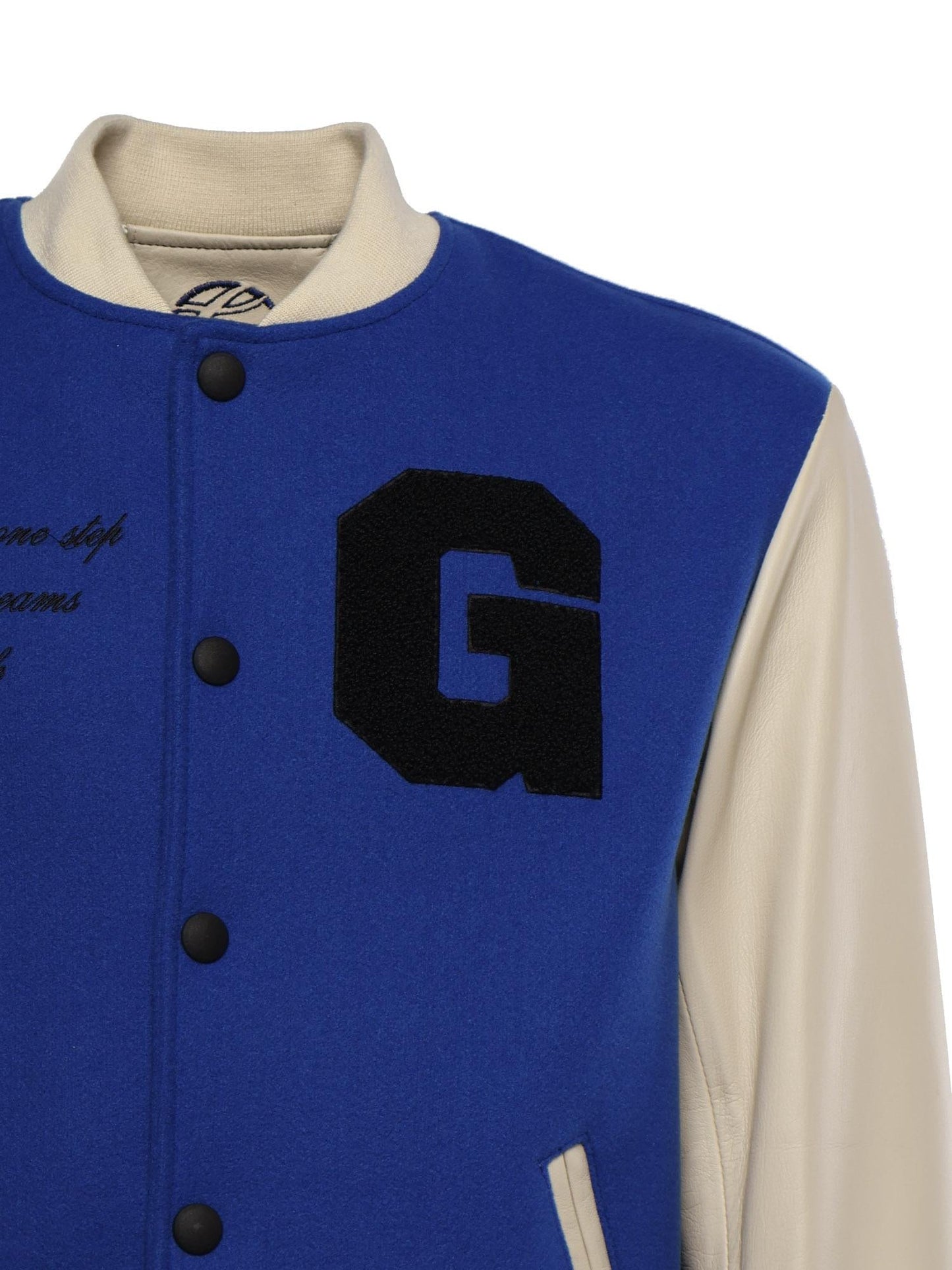 Bomber Varsity in nappa e tessuto