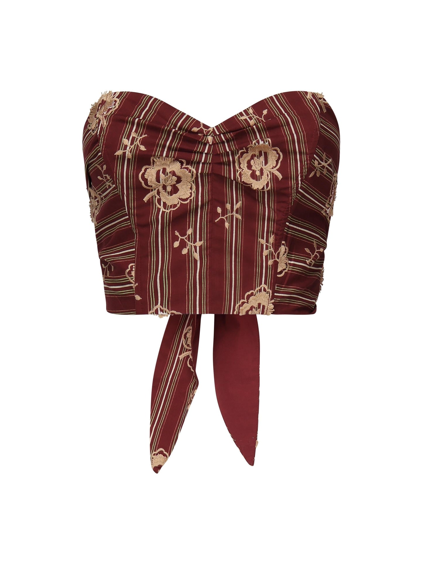 Top a corsetto in mussola di cotone