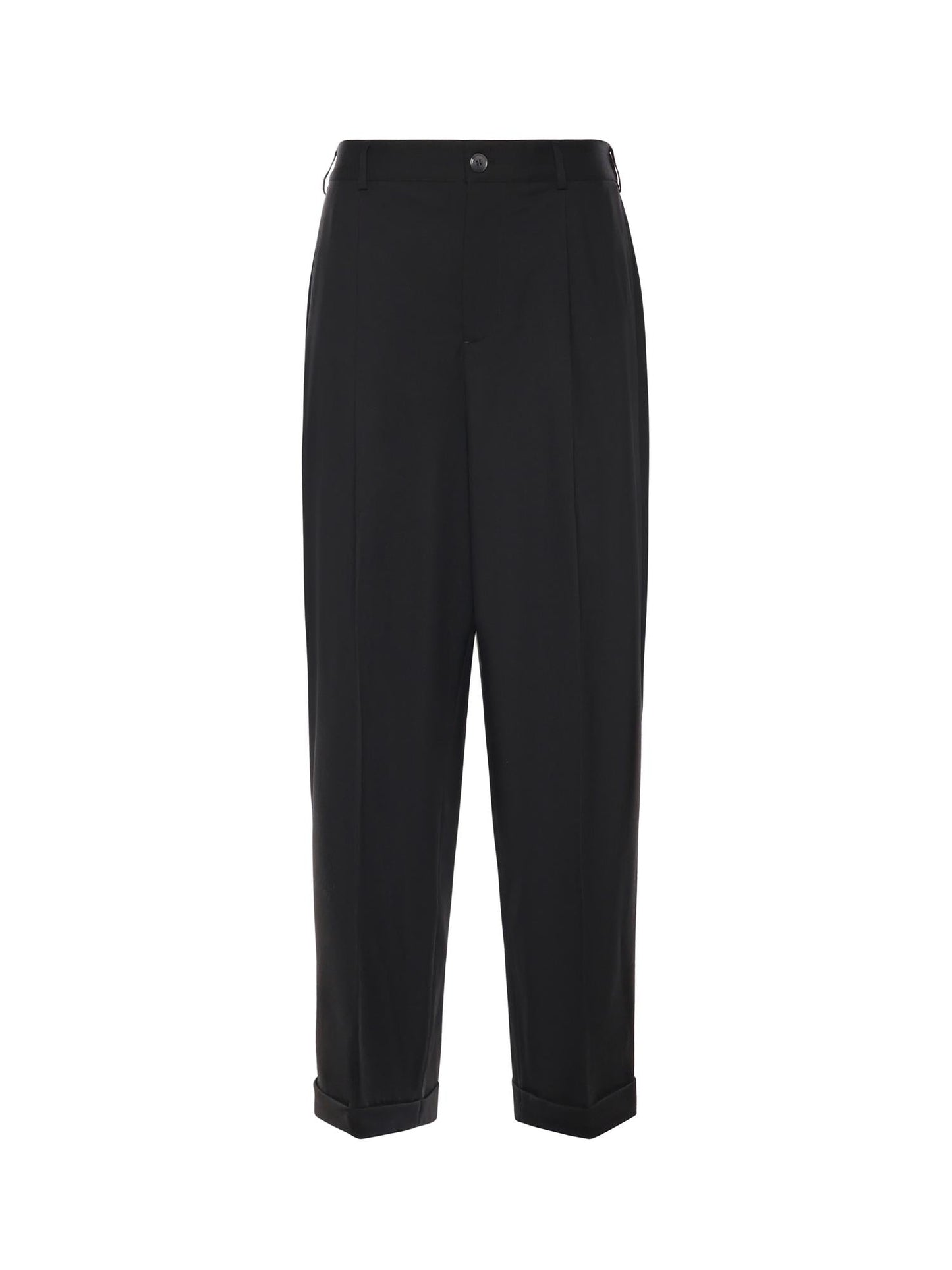 Pantaloni plissettati in fresco lana