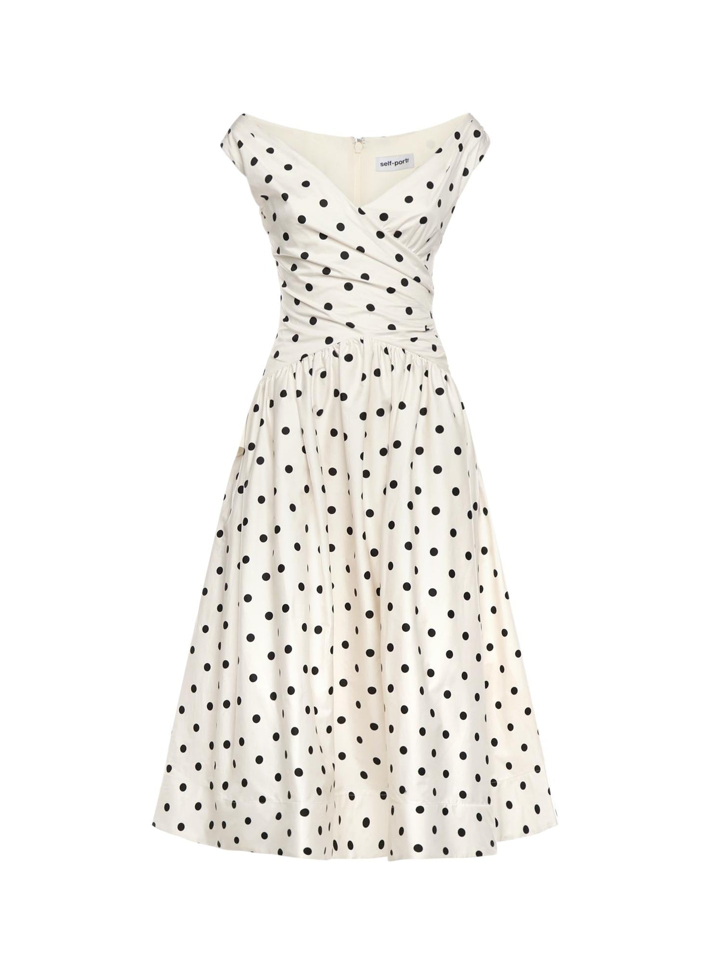 Abito midi in cotone a pois