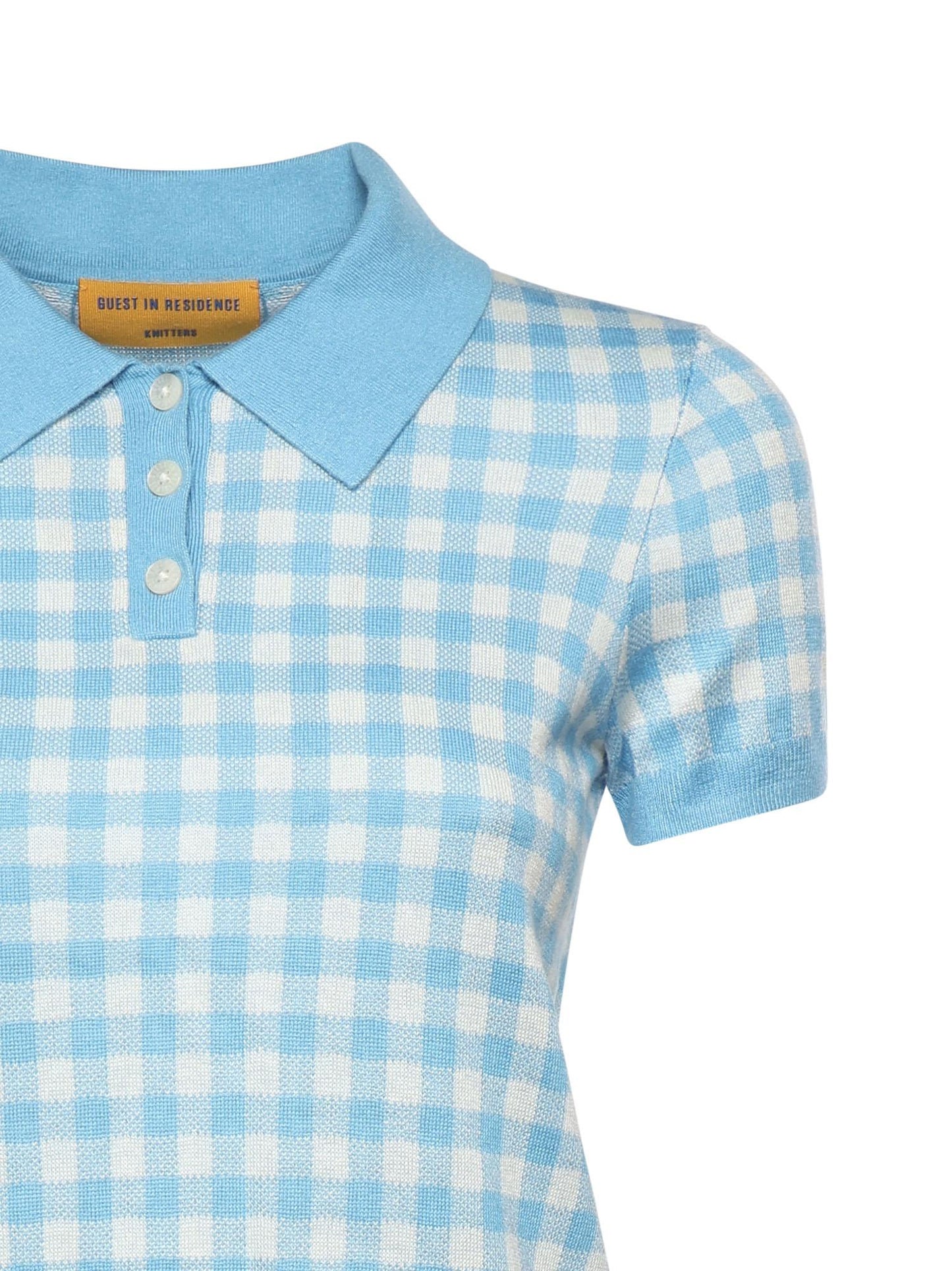 Polo check in misto lino e seta