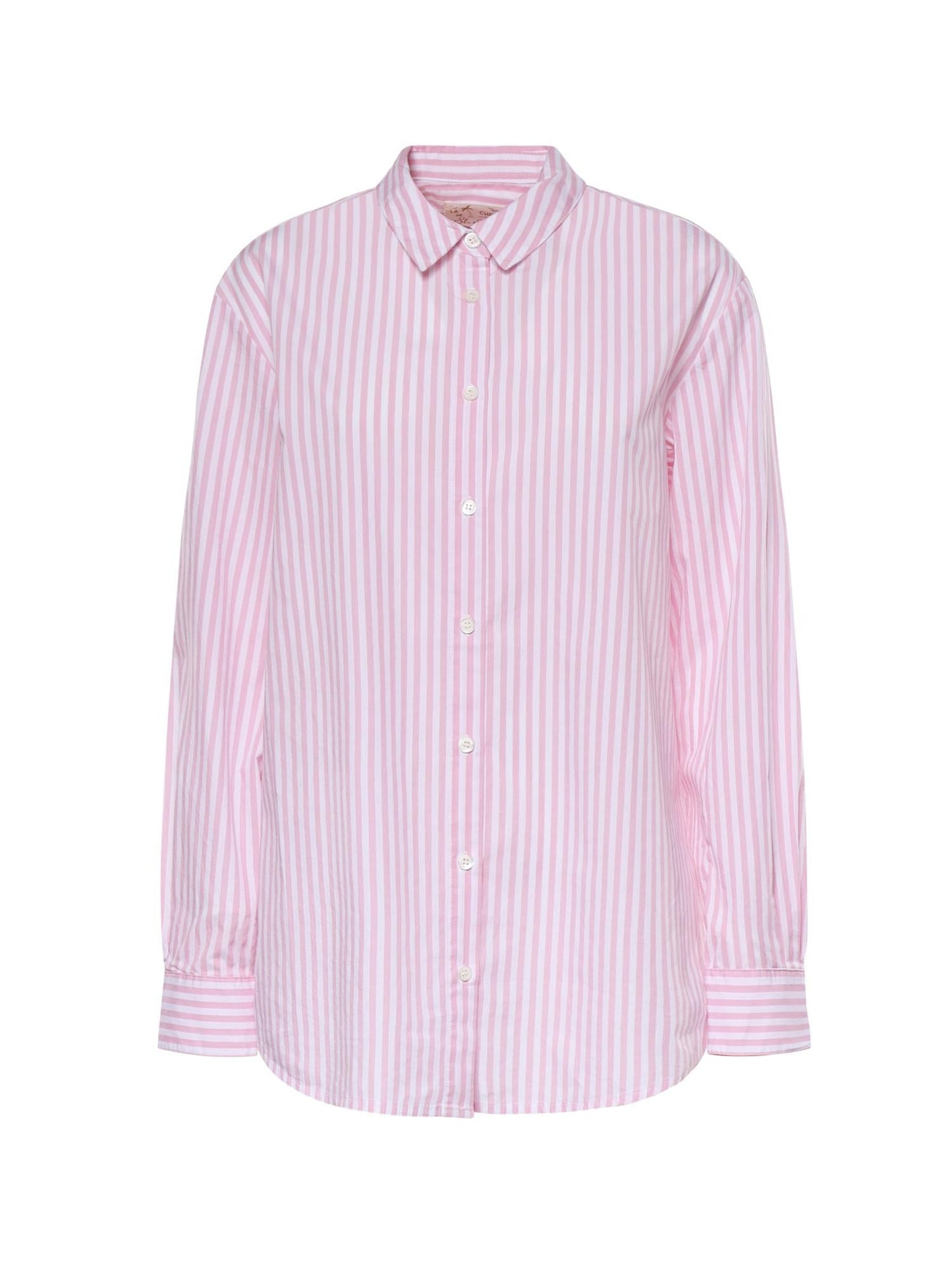 Camicia in cotone a righe con ricamo