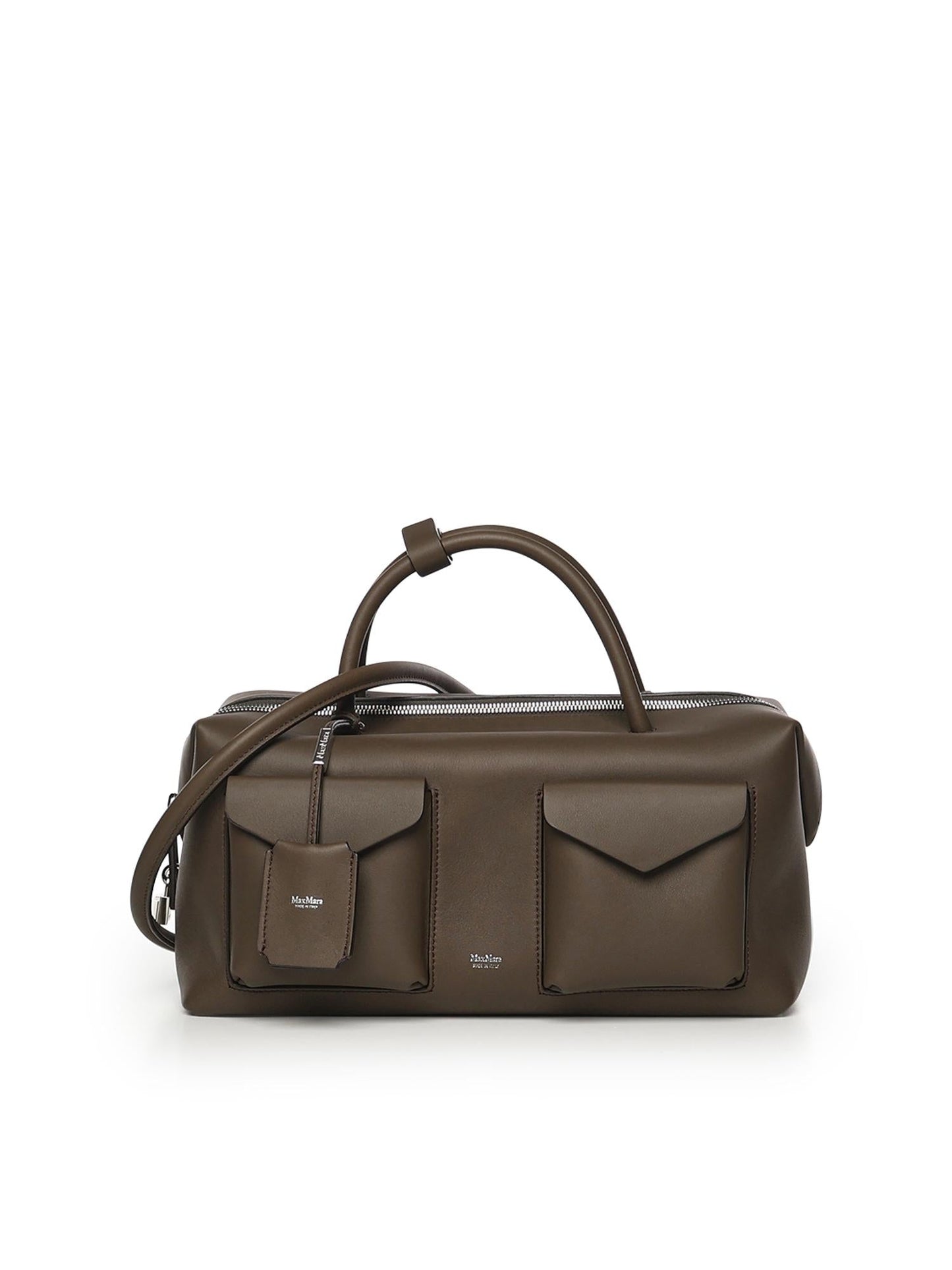 Bauletto large in pelle con tasche