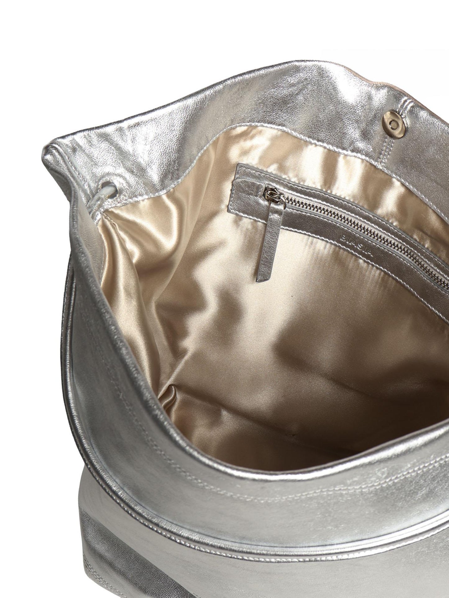 Borsa a spalla in pelle effetto metallizzato