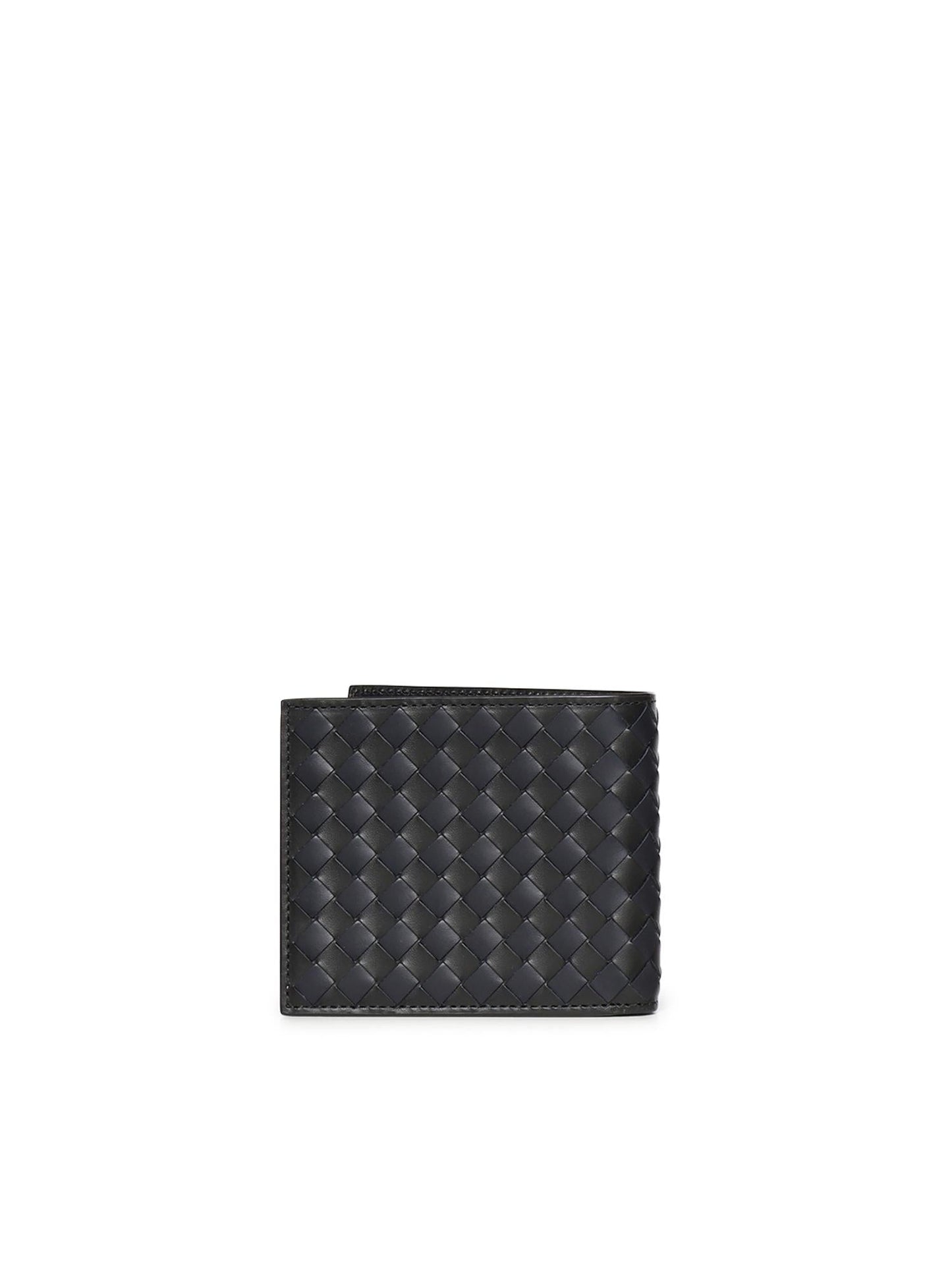 Portafoglio Intrecciato Bi-Fold in pelle