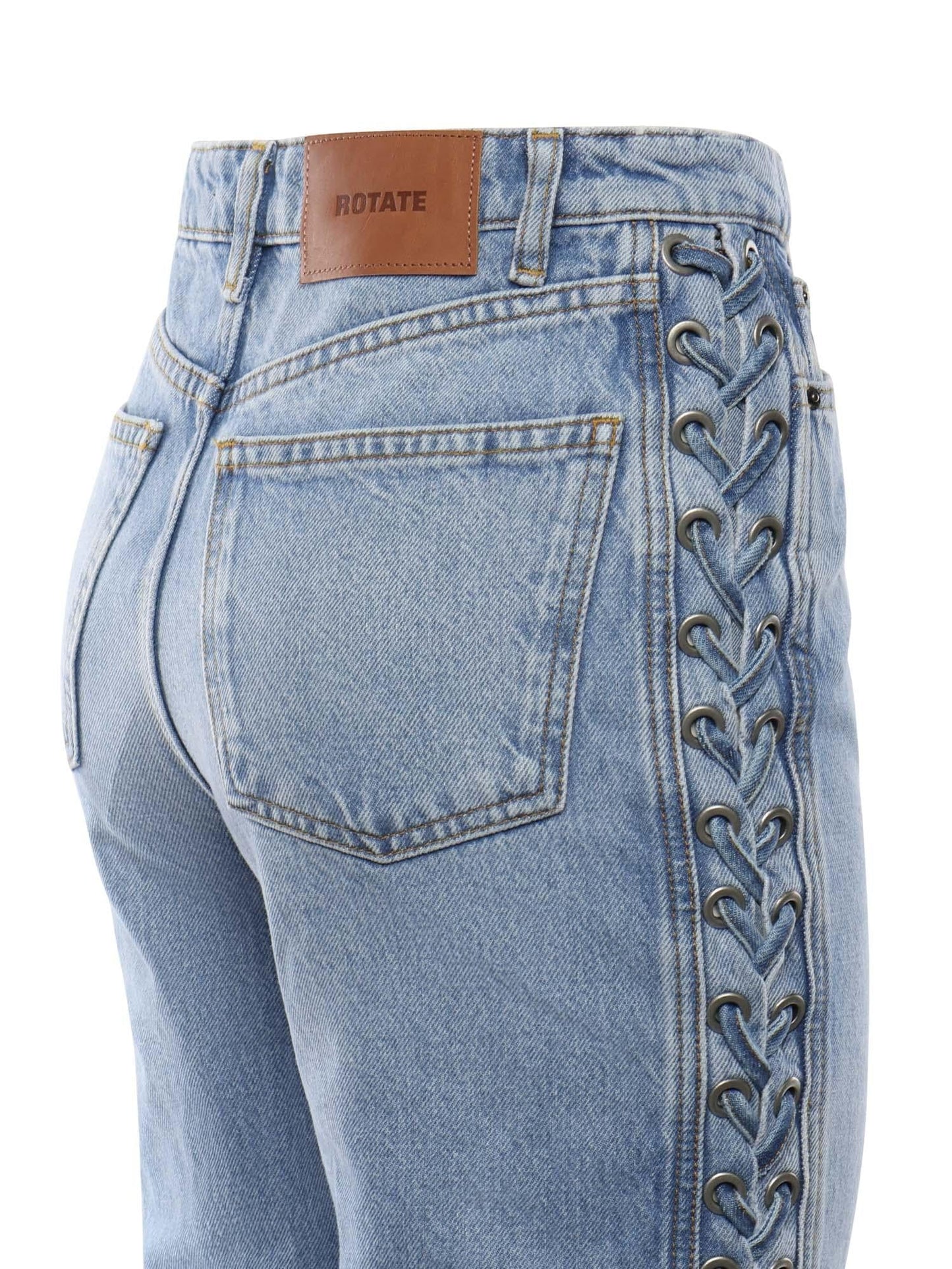 Jeans twisted lacing in denim