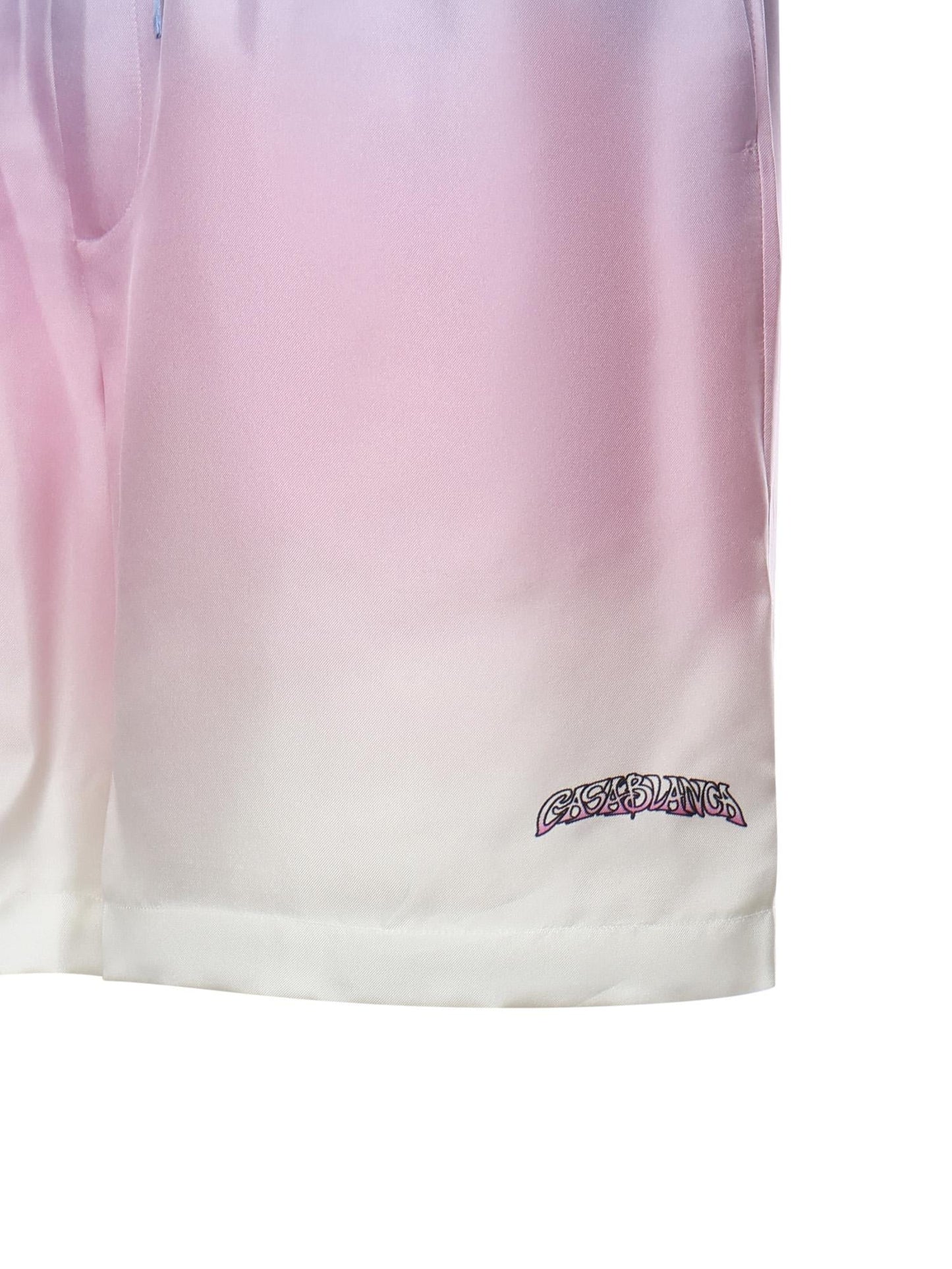 Shorts in seta con logo