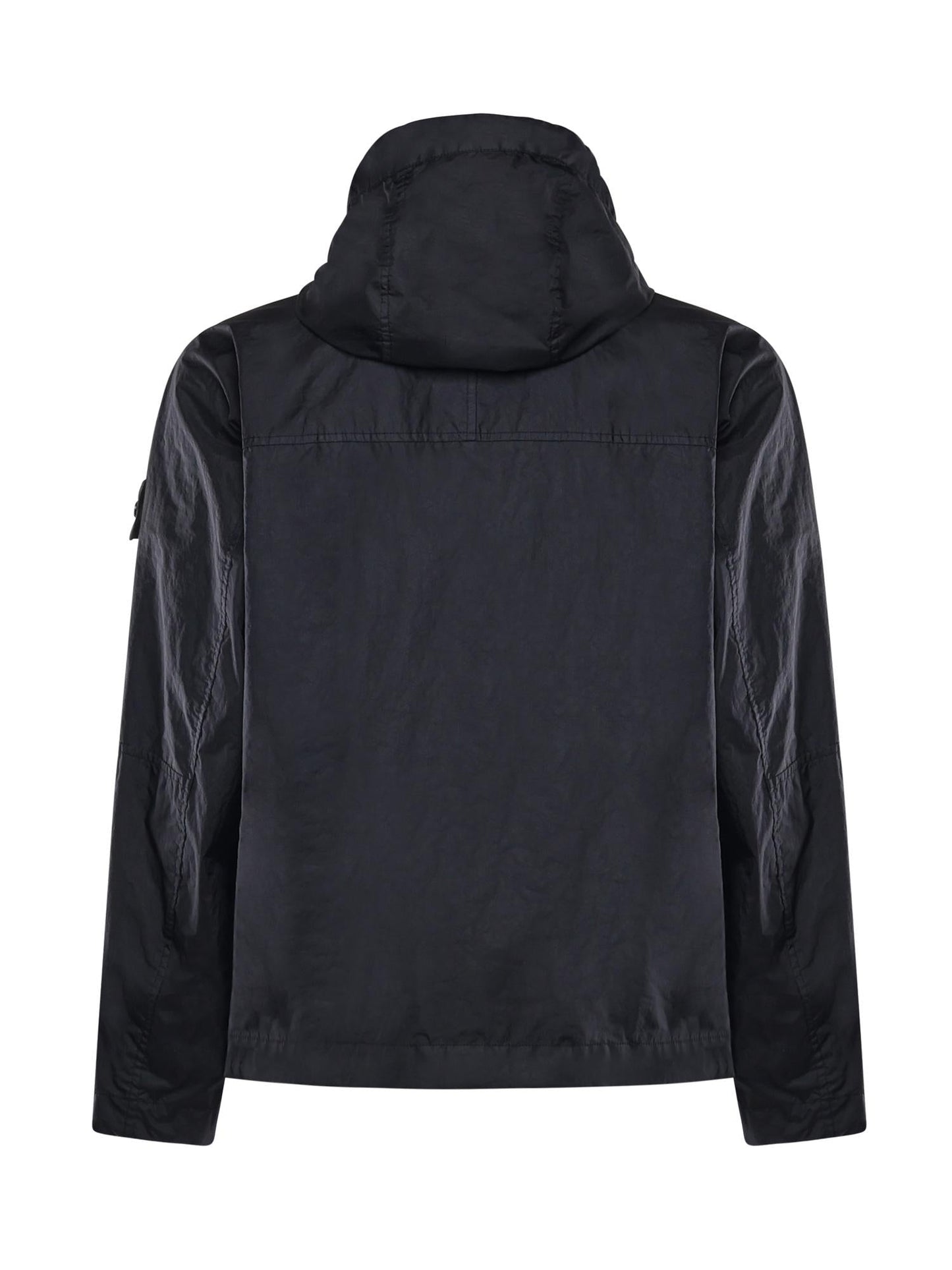 Giacca con cappuccio in nylon con logo